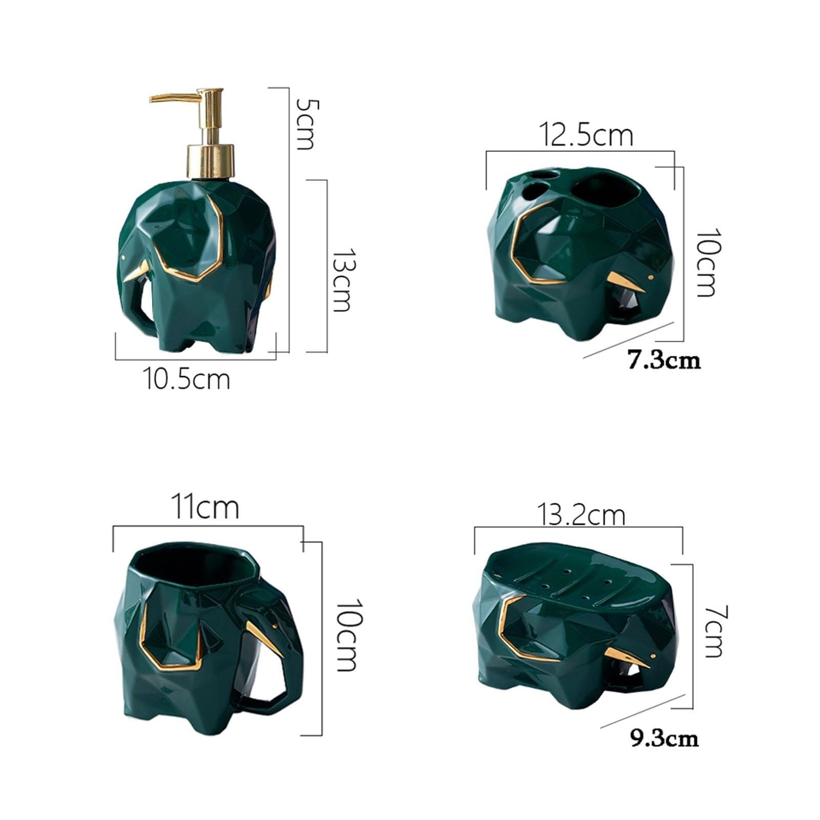 Set di accessori per il bagno Set di dispenser sapone, divertenti accessori da bagno in ceramica con piattino e bicchiere for spazzolino denti Arredamento per gli affittuari(Pink)