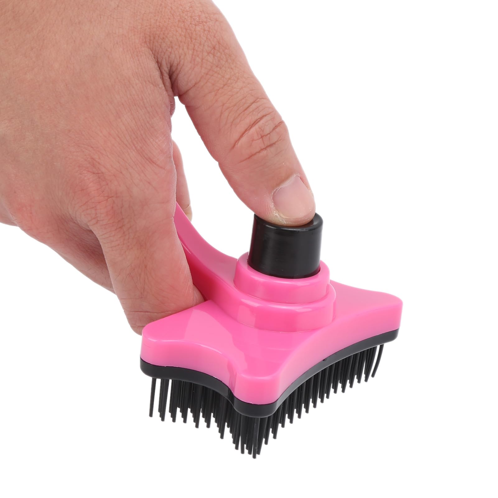 Pet Grooming Brush, Pets Remove Loose Undercoat and Tangled Hair Brush, Self Cleaning Slicker Short Brushes Improve Circulation for Cat DogRose Red Long Sh Dogs Cats Gently (#4)