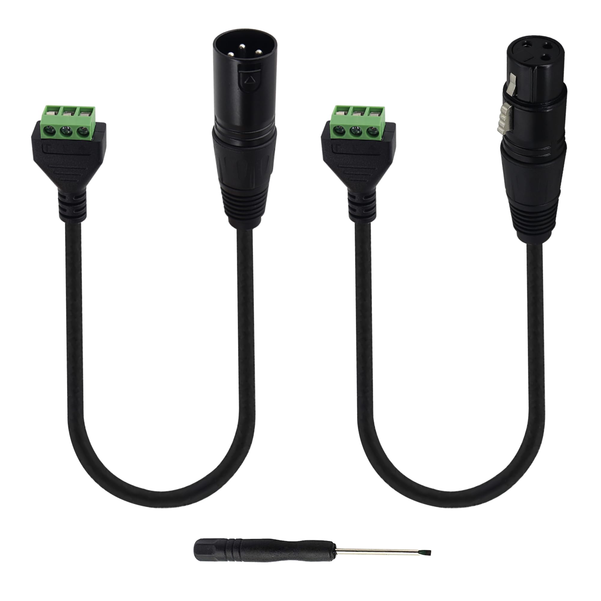 zdyCGTime DIY 3 Pin XLR Connector XLR Male/Female to 3 Pin/Way Female Bolt Screw Type Cord with Lock.3Pin XL-R to Solderless Screw Terminal Adapter
