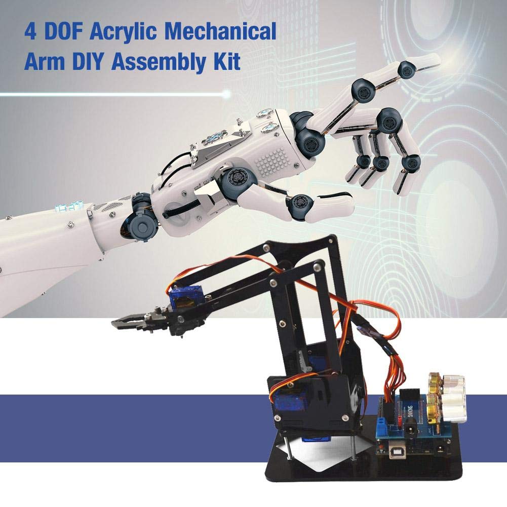 Amazon.com: Robot Arm Kit SNAM1900 DIY Mechanical Claw Robot with sg90  Servo and Control Software for Robotics, US 100-240V : Toys & Games