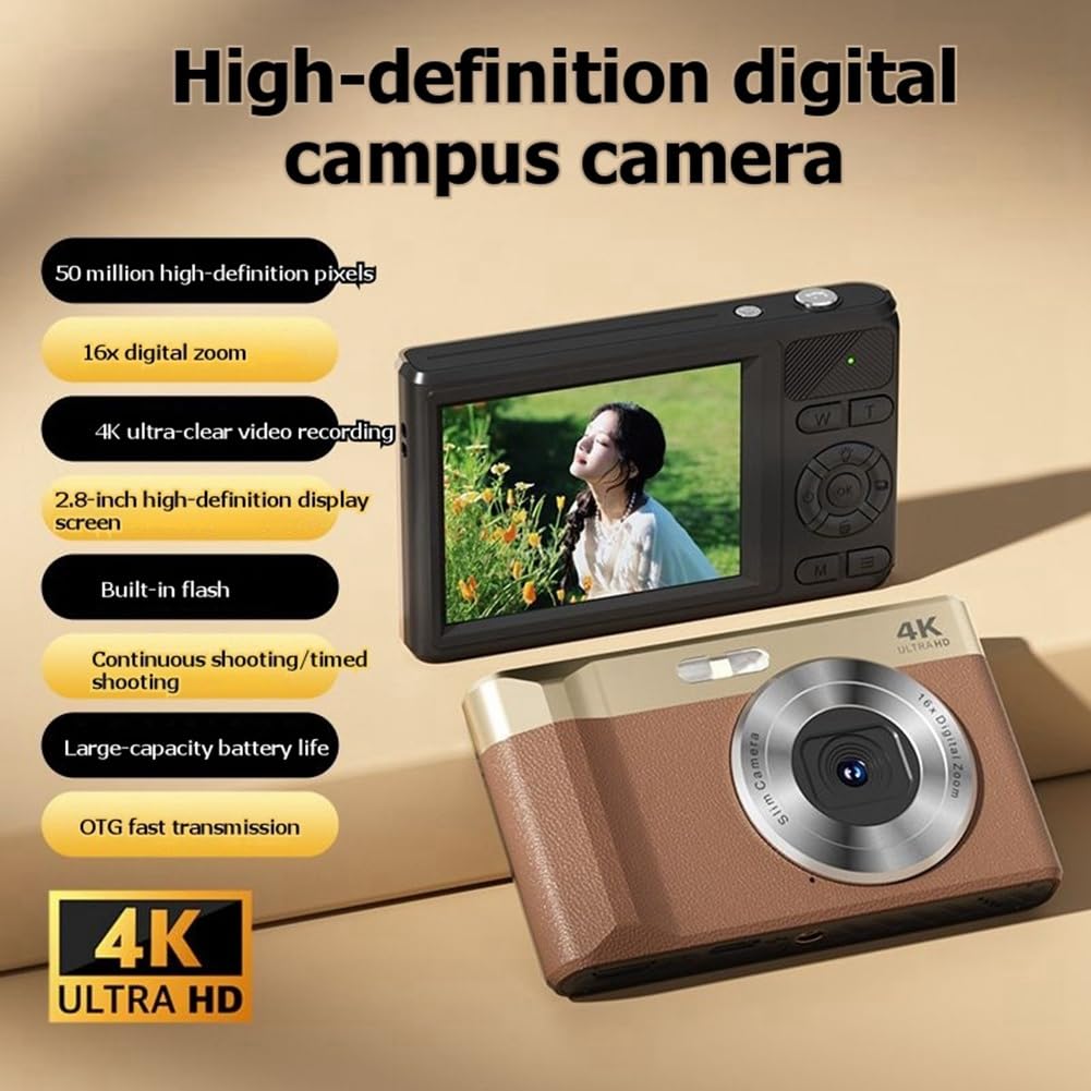 Aparat cyfrowy 4K HD 1080P 50MP autofokus vlogowanie kamera 2,8-calowy ekran IPS 16-krotny zoom kamera wideo