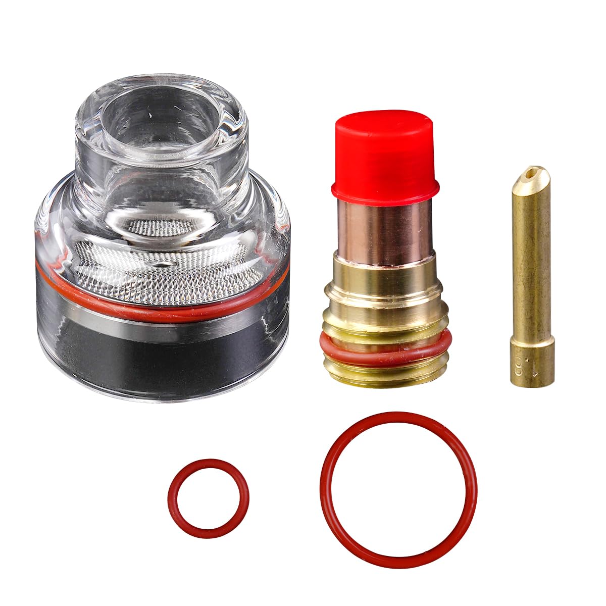 Zestaw dysz szklanych do spawania TIG Namvo, kompletny zestaw do pistoletu spawalniczego TIG-17/18/26 z soczewką gazową, tulejką, szklanym kubkiem, kompletny zestaw akcesoriów spawalniczych TIG dla