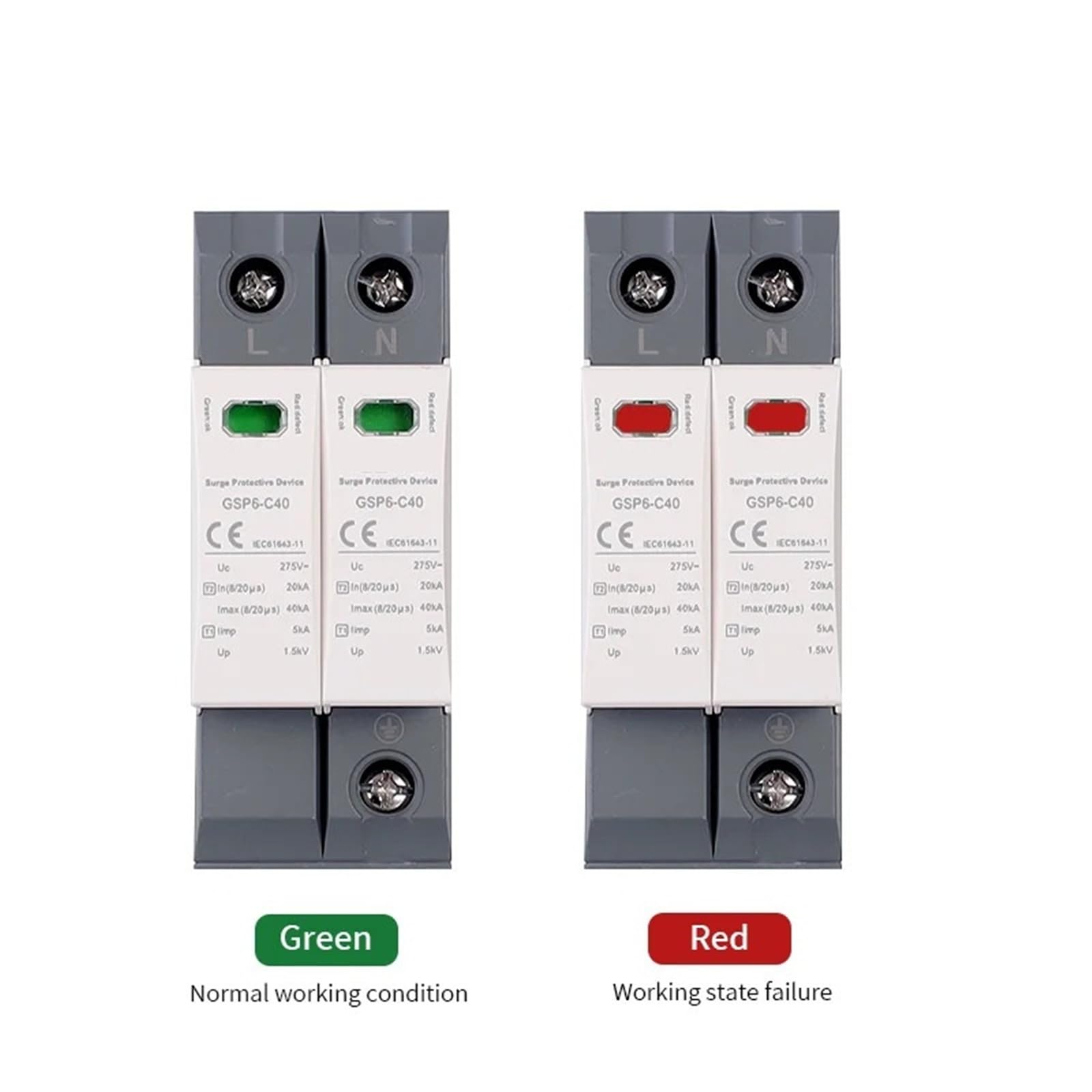AC DC SPD Ogranicznik przeciwprzepięciowy Low Voltage House 1/2/3/4-biegunowa ochrona przed przepięciem DC 600V 1000V 40KA
