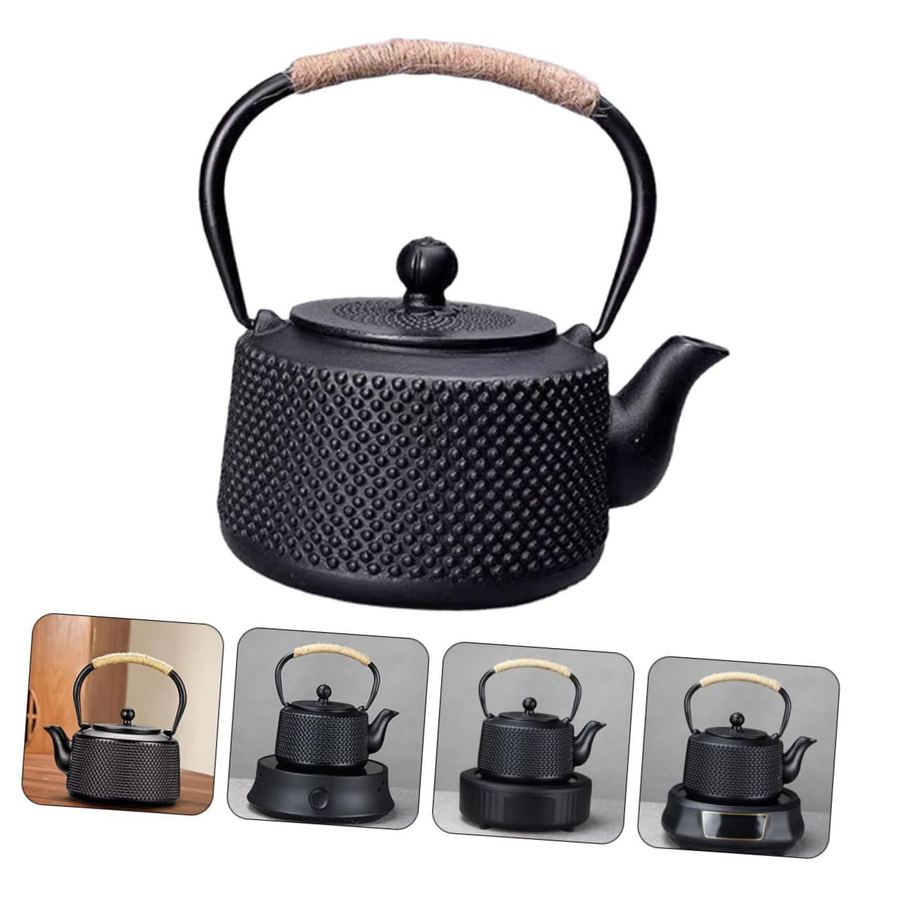 Teiera in Ferro Tetsubin Bollitore Decorativo da Cucina Filtro per Infusi Manico Antiscottatura per Casa e Ufficio