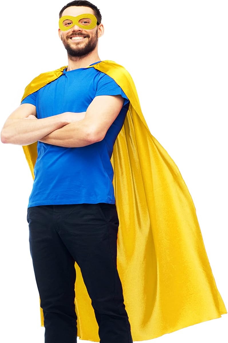 D.Q.Z Super hero Capes and Masks for Adults Superhero Dress Up Halloween Costume Team Spirit Day Party Favors