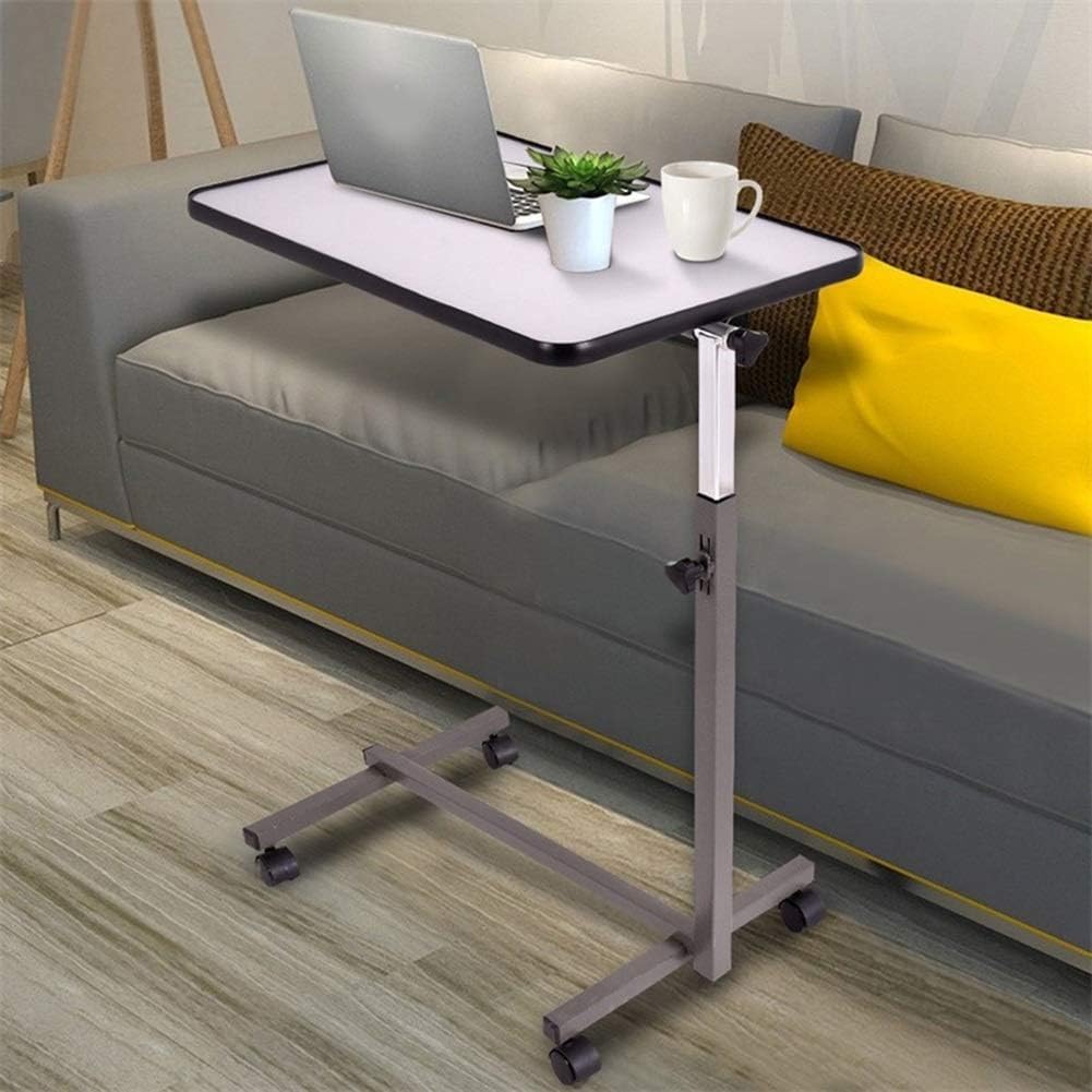 Tavolo Servitore Tavolino servitore Tavolino moderno regolabile in PVC con rotelle, scrivania mobile, scrivania per laptop con ruote, comodino sollevabile