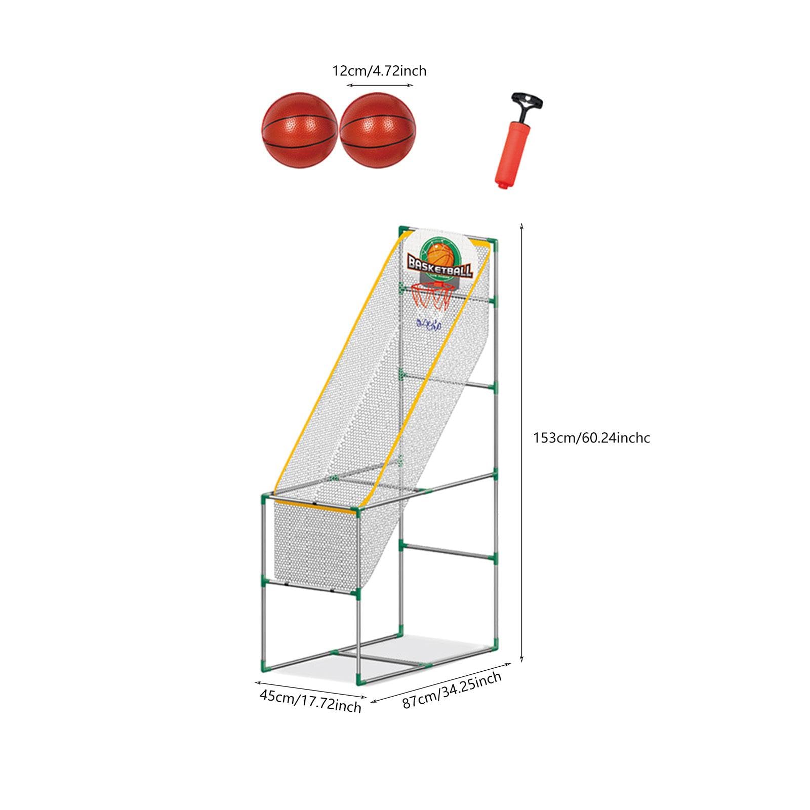 Gioco di Basket Arcade per Bambini, Giocattolo Sportivo, Canestro Rimovibile con Palline, per Ragazzi E Ragazze, Facile da Montare, Attivo, con 6 Palle, 1.53 M