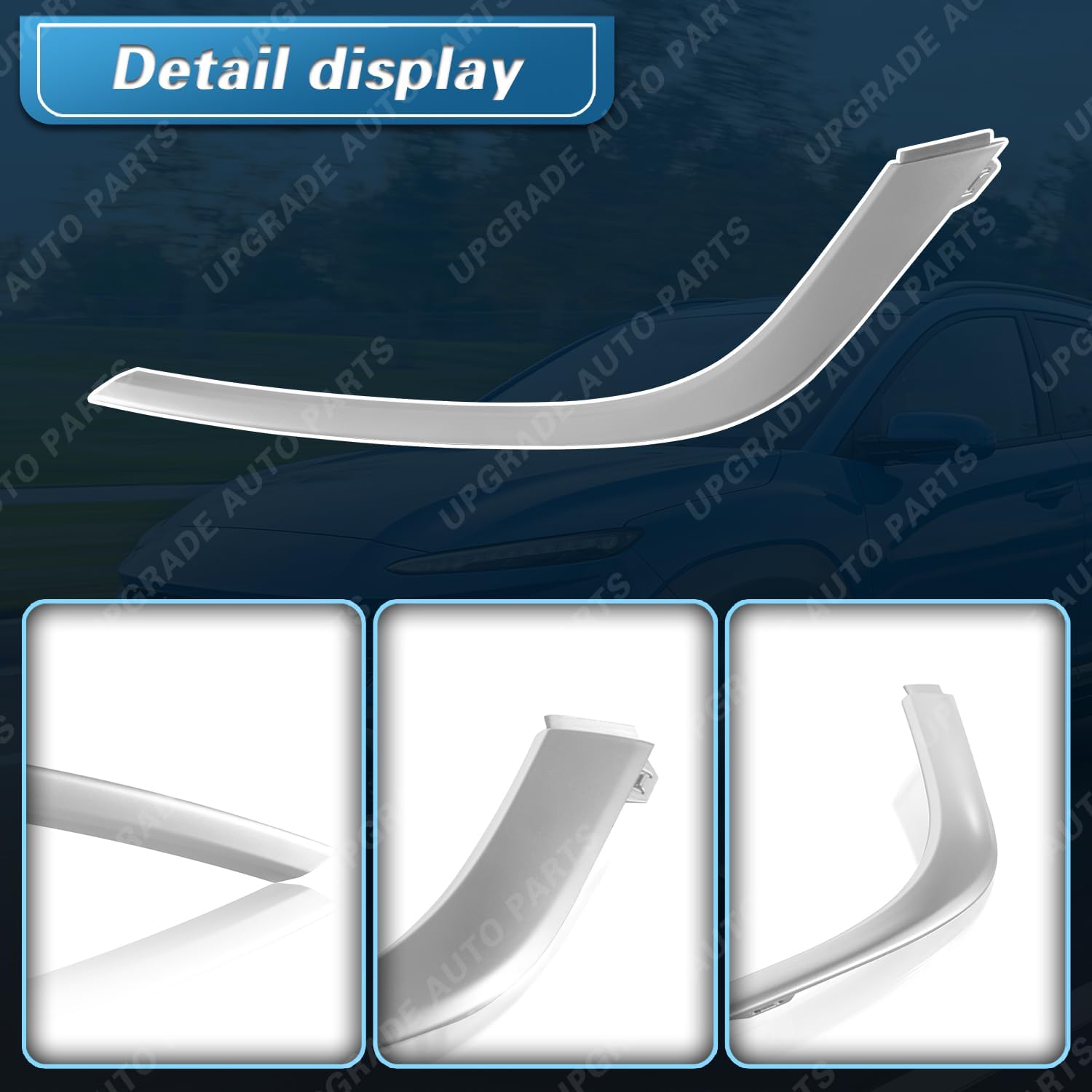 Upgrade Compatible with 2022-2023 Hyundai KONA Pair Trim Molding Replacement 86563-J9CA0 86564-J9CA0 Grey(Driver & Passenger Side)