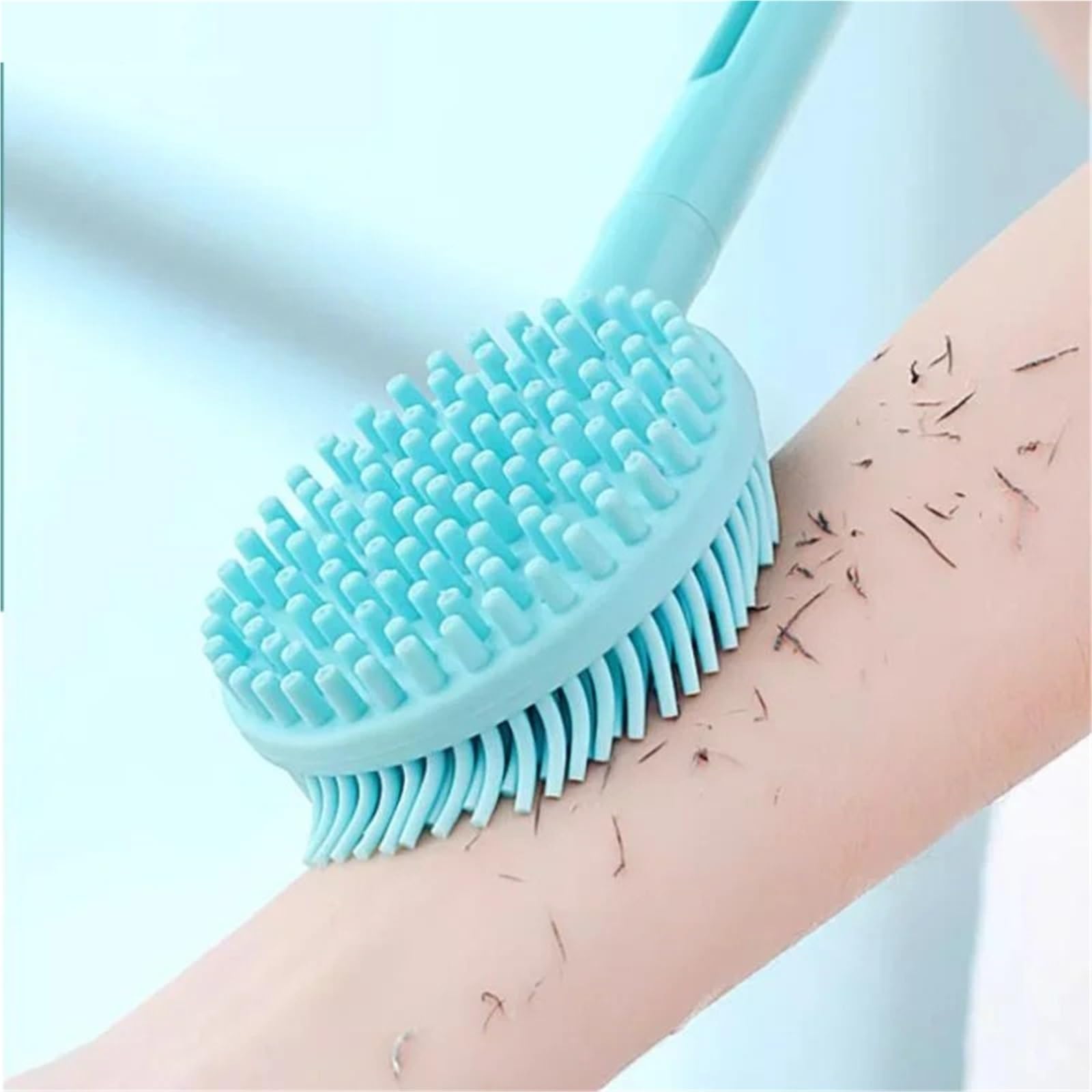 2 uds cuerpo limpieza profunda y masaje exfoliante cepillo de cerdas suaves doble cara mango largo silicona for frotar la espalda Para El BañO