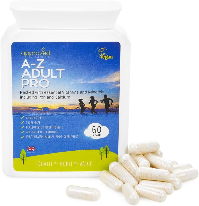 Adults Multivitamins & Minerals Vitamin C with Zinc, Iron & Calcium - Vitamin C Immune Multivitamin Support for Adults- 60 Easy Swallow Capsules Vegan