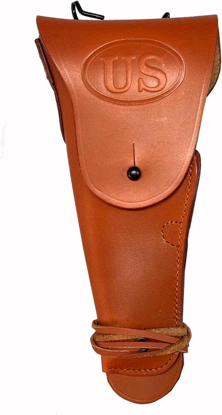 CALYX World War U.S. WWII M1916 M1911 .45 Cal Brown/Black/Tan Leather Hip Holster Embossed US Right/Left Hand Orientation