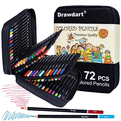 Drawdart Colored Pencils For Adult Coloring, 72Color
