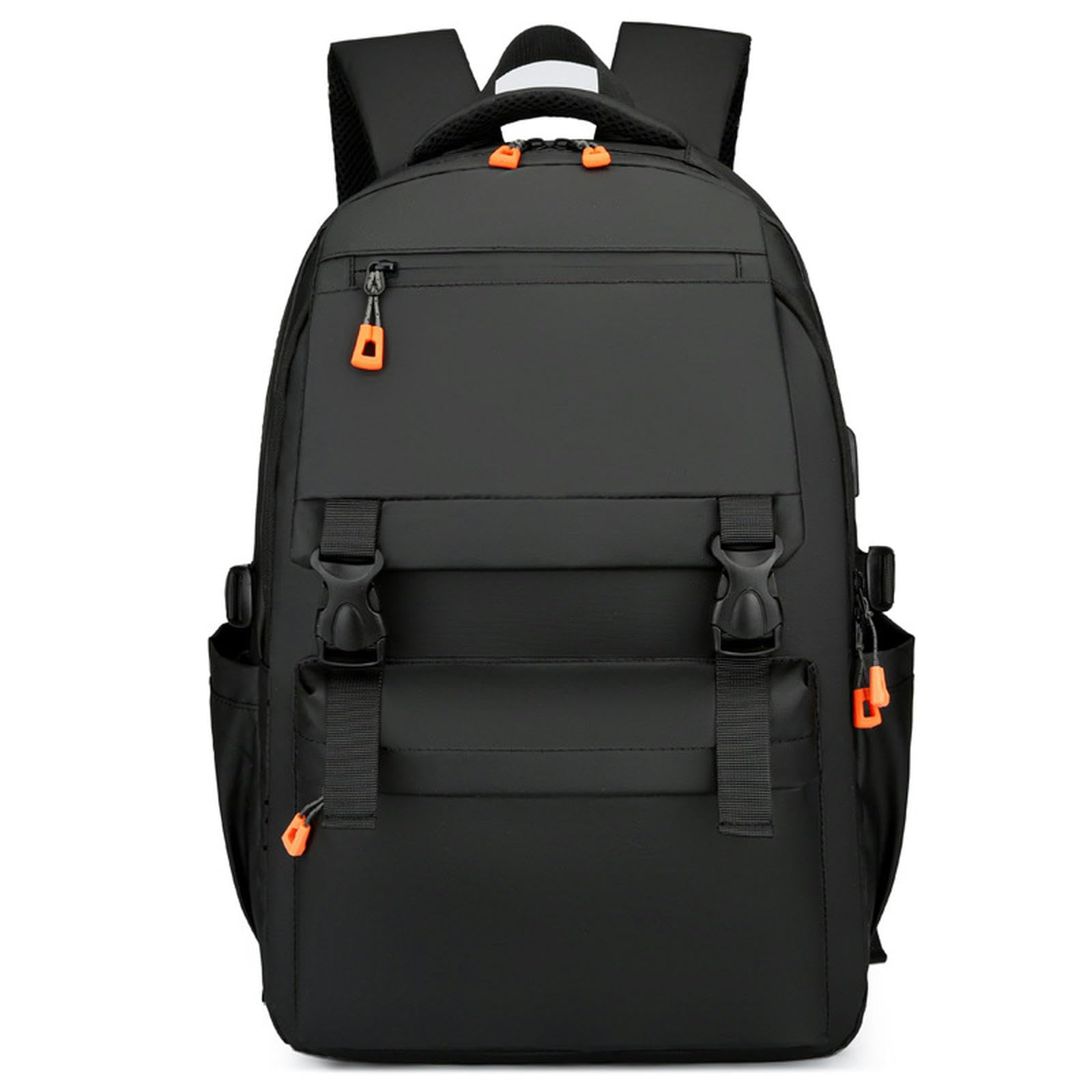Zaino Scuola Zaino per Laptop con Porte di Ricarica USB Waterproof Work Business Borse per Computer Zaino Casual da Uomo E Donna Laptop da 15,6 Pollici-Nero