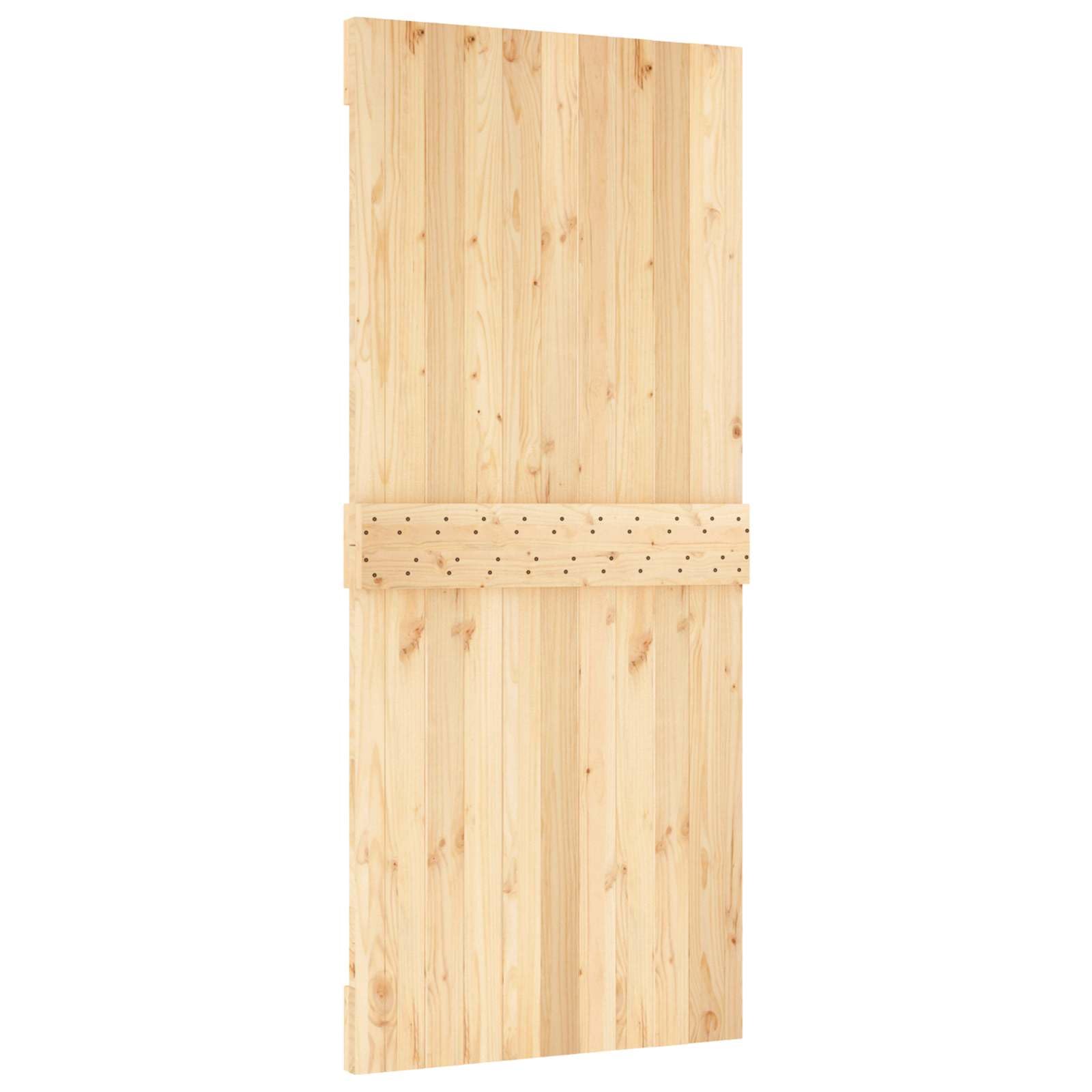 Drzwi przesuwne z litego drewna sosnowego i stalowego, 90 x 210 cm