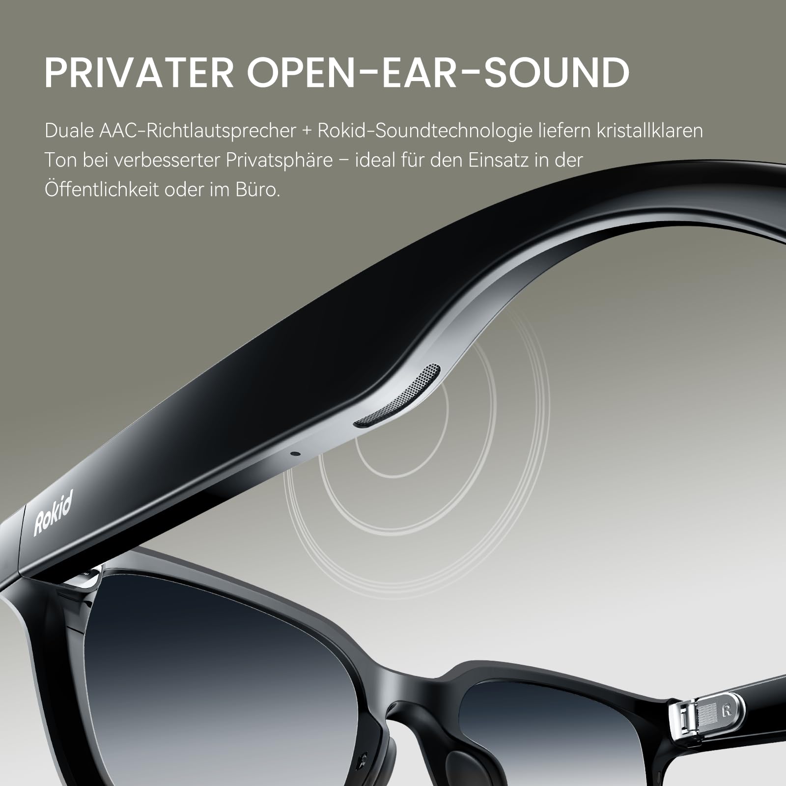 Rokid AI Glasses Style (ohne Display), Smart KI-Brille mit Gemini & ChatGPT, 12MP Kamera, Intelligente Brille mit Open-Ear Audio, Sprachsteuerung, Freisprechfunktion für Reisen & Business