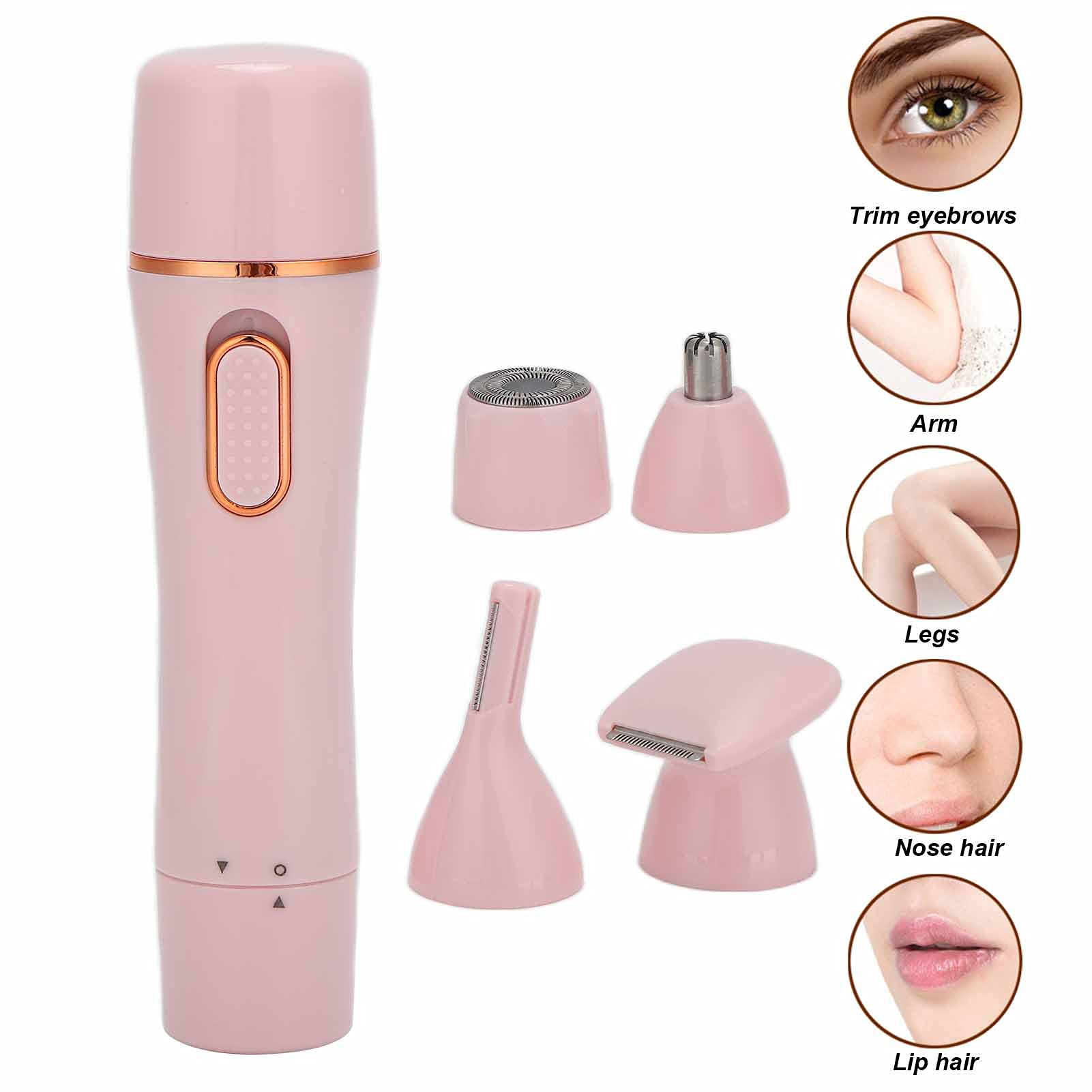 Recortadora de vello facial, herramienta de eliminación de vello facial a prueba de agua, afeitadora de vello facial sin dolor, 4 en 1, portátil para recortar cejas little surprise
