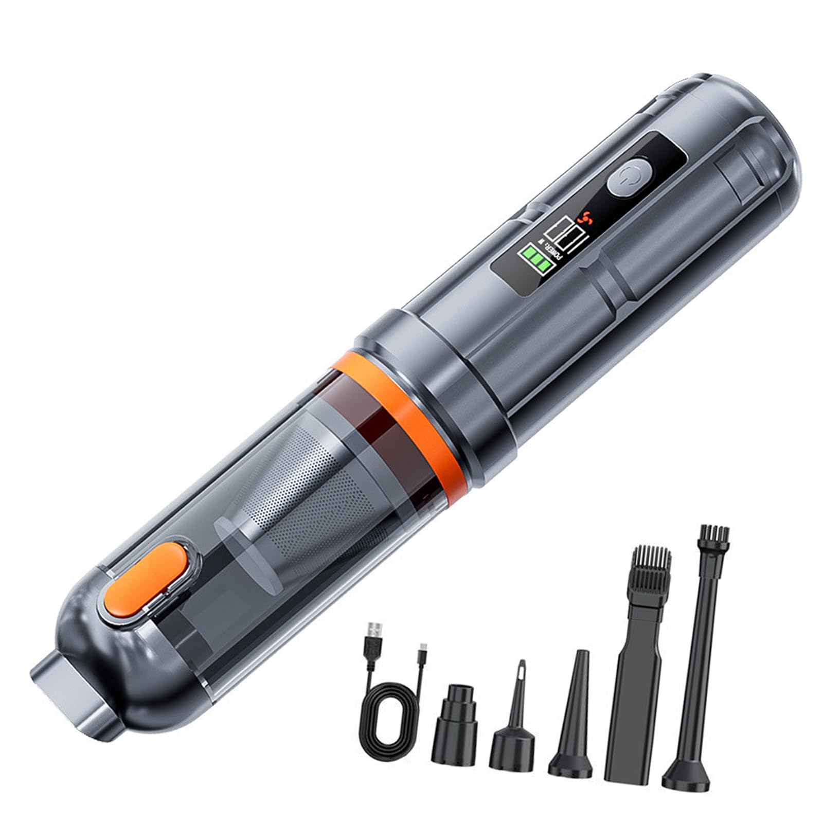 Limpiador de teclado al vacío, motor sin escobillas, inalámbrico y soplador de aire, portátil, plumero de aire comprimido, 80000 rpm, limpiador de mano de fácil almacenamiento