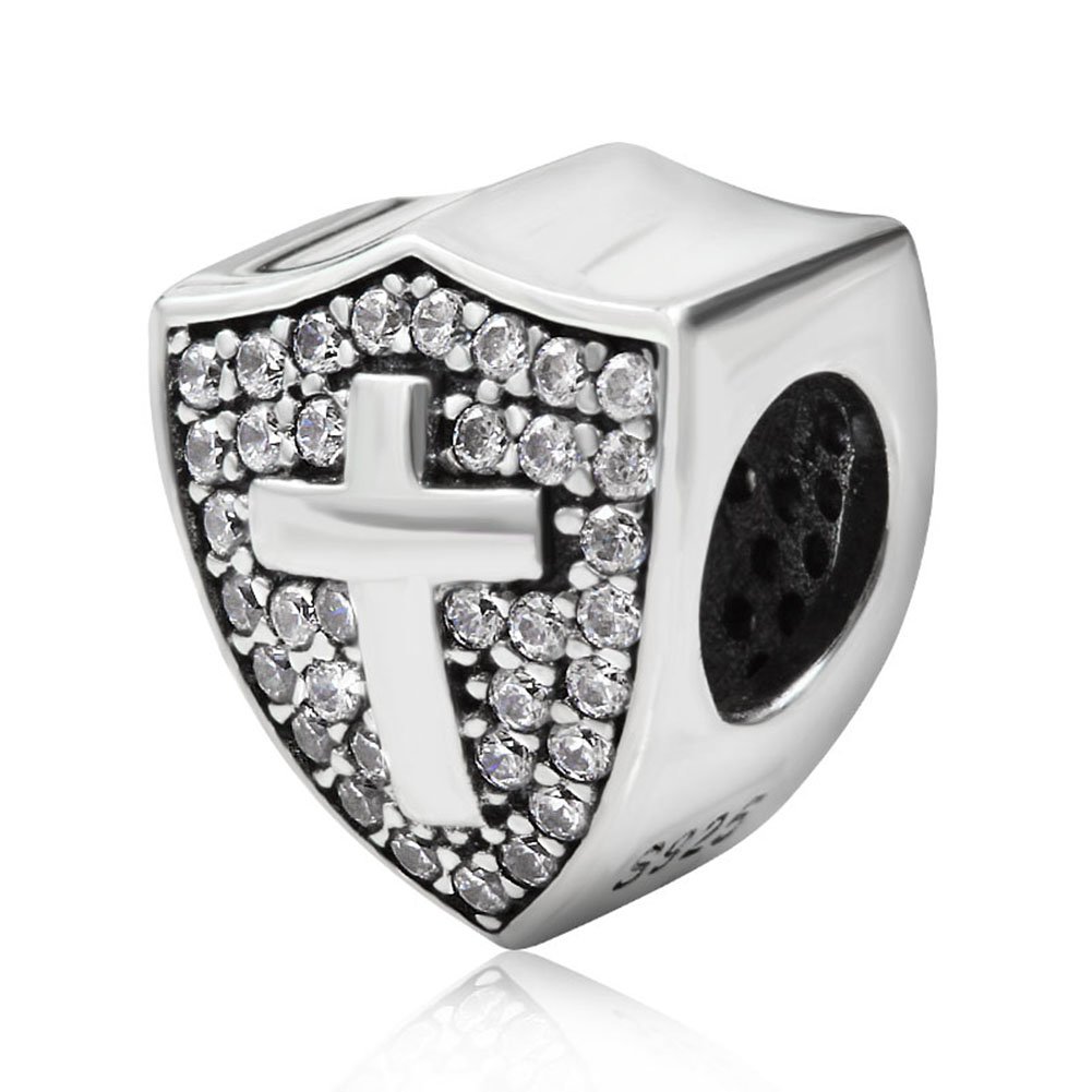 Shield Charm 925 Sterling Silver Charm 