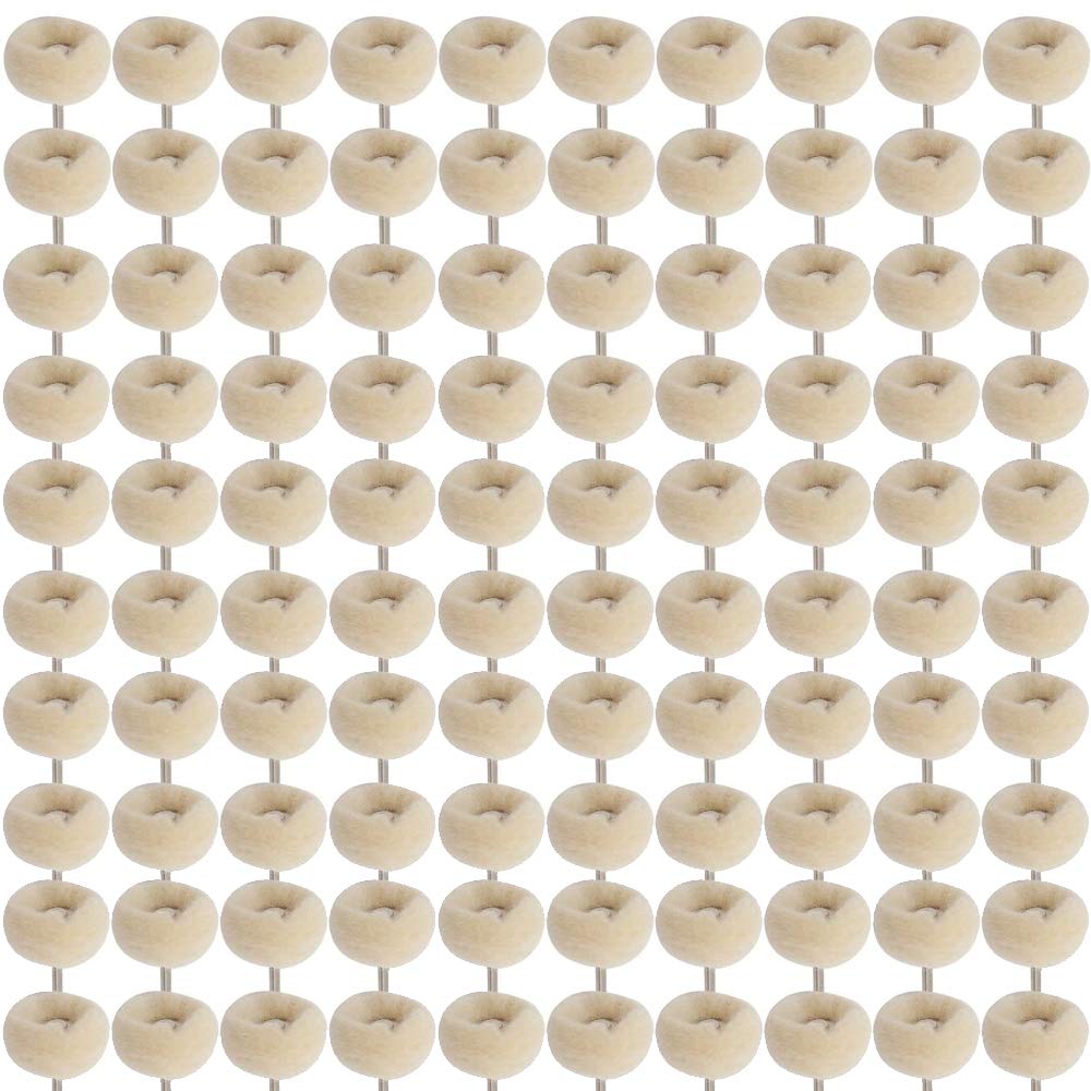 HIPOGT 100 pcs 1/8inch Cashmere Polishing Buffing Wheel for Dremel - Buffing Wheel or Silver Polish Wheel - Watch & Jewelry Polishing Kit