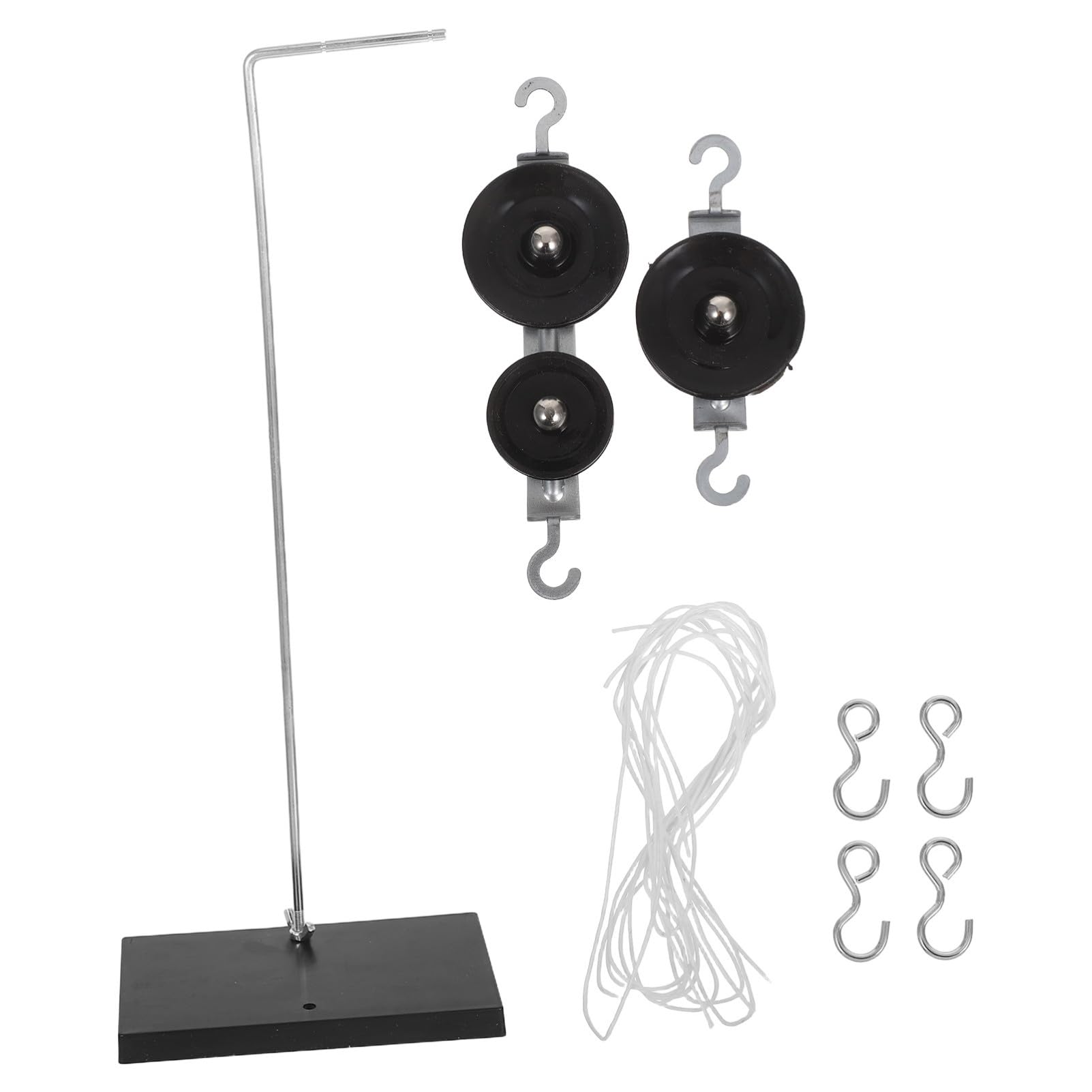 PRETYZOOM 4 Set Esperimenti con Pulegge Galvanizzate Kit Pulegge Singolo Supporto Robusto per Laboratori Scolastici e Dimostrazioni Scientifiche