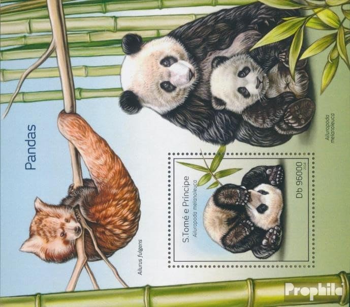 Sao Tomé-et-Principe – Bloc-feuillet 2014 Pandas – Neuf MNH – Édition Complète – Prophila Collection