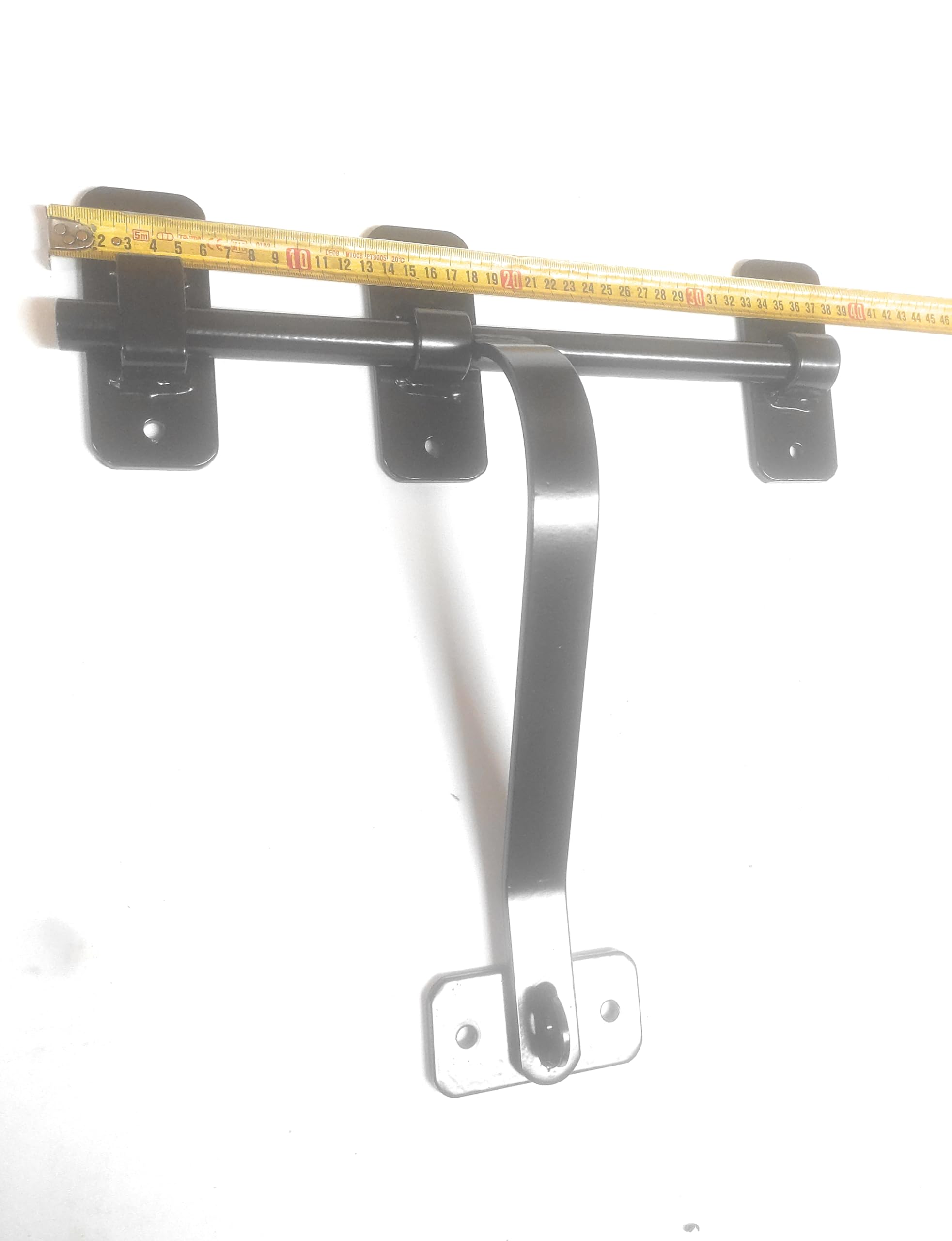 Morales Forja Cerrojo Grande y Fuerte Recto, Modelo Básico Rústico para Puertas Madera Hierro Granero, Negro