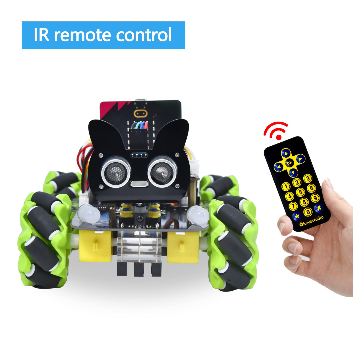 KEYESTUDIO BBC Microbit V2 Kit de démarrage électronique pour Adolescents et Adultes, Comprend Micro bit V2, Makecode et Code Python, PC Barebone