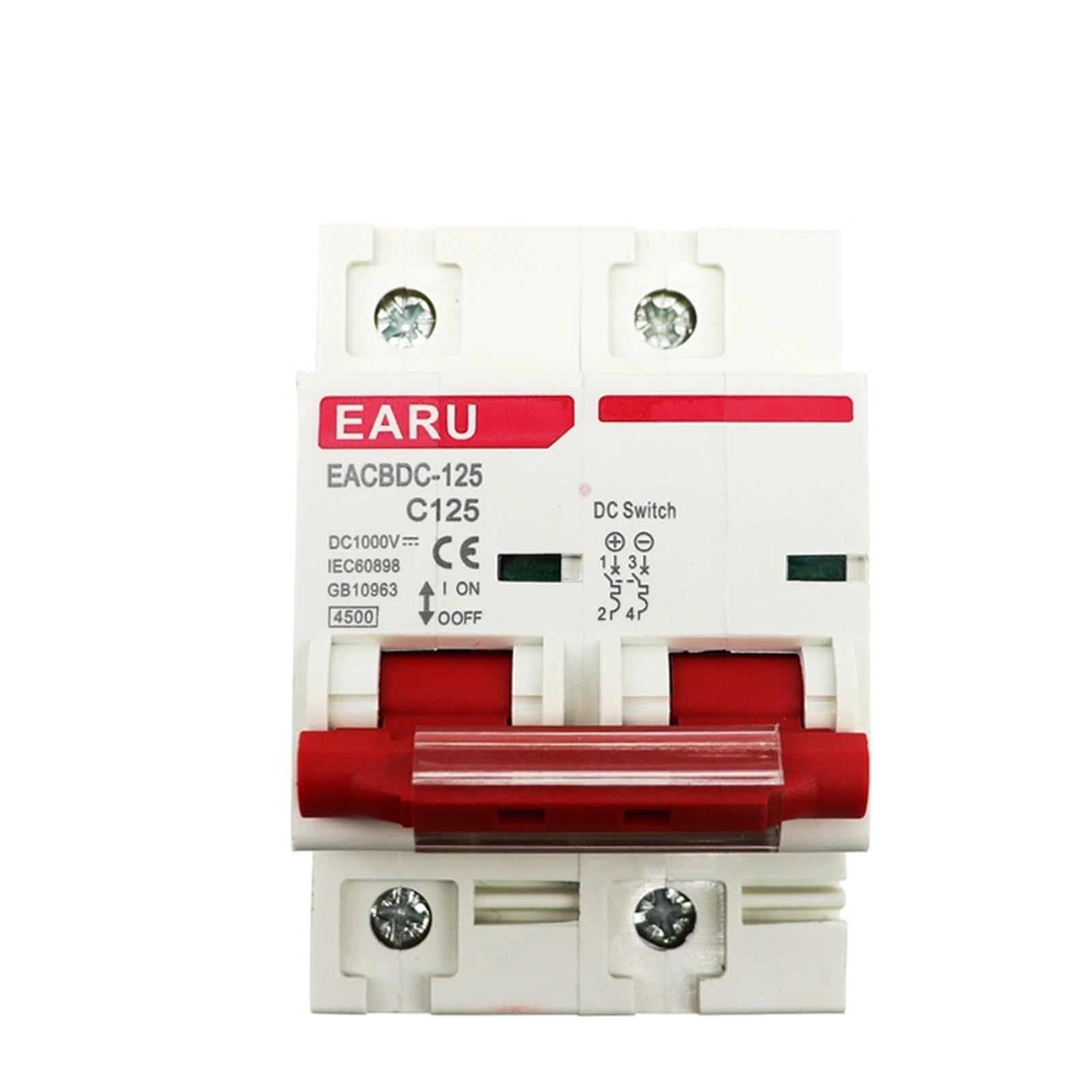 Interruptor protector de sobrecarga solar 125A 2P contra arcos eléctricos en DC 1000V