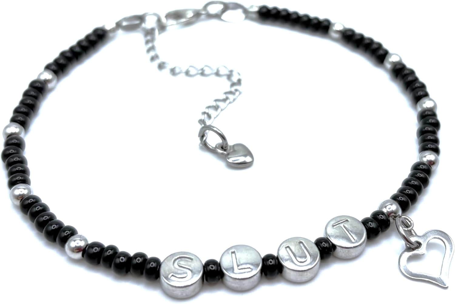 CumSlut QOS BBC Custom Anklet Bracelet w/Heart Charm Jewelry