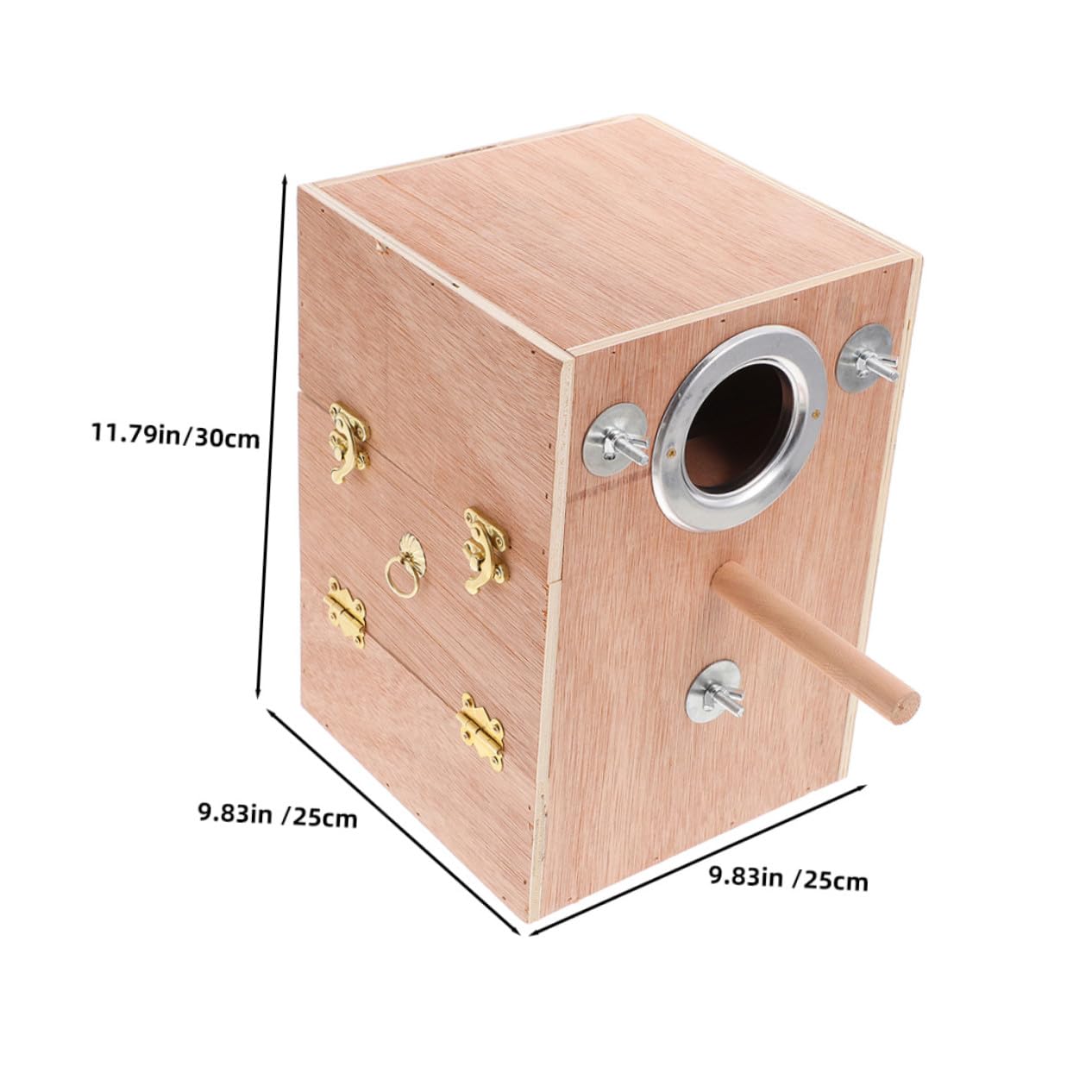 Caja de Cría de Madera para con Soporte Posadero Refugio para Exterior Anidación para Periquitos Agapornis Cacatúas y Conures Fácil Instalación y