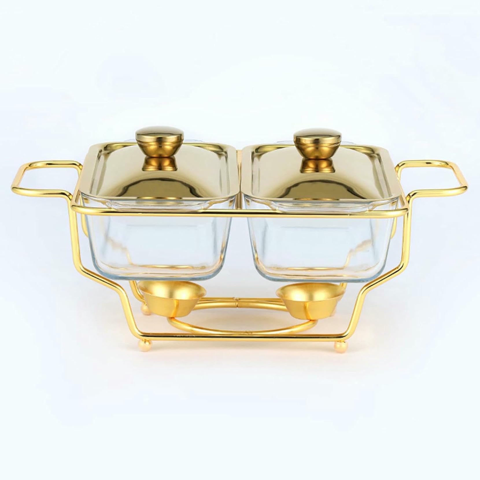 Chafing dish rectangulaire traiteur avec couvercle et plaque de chaleur