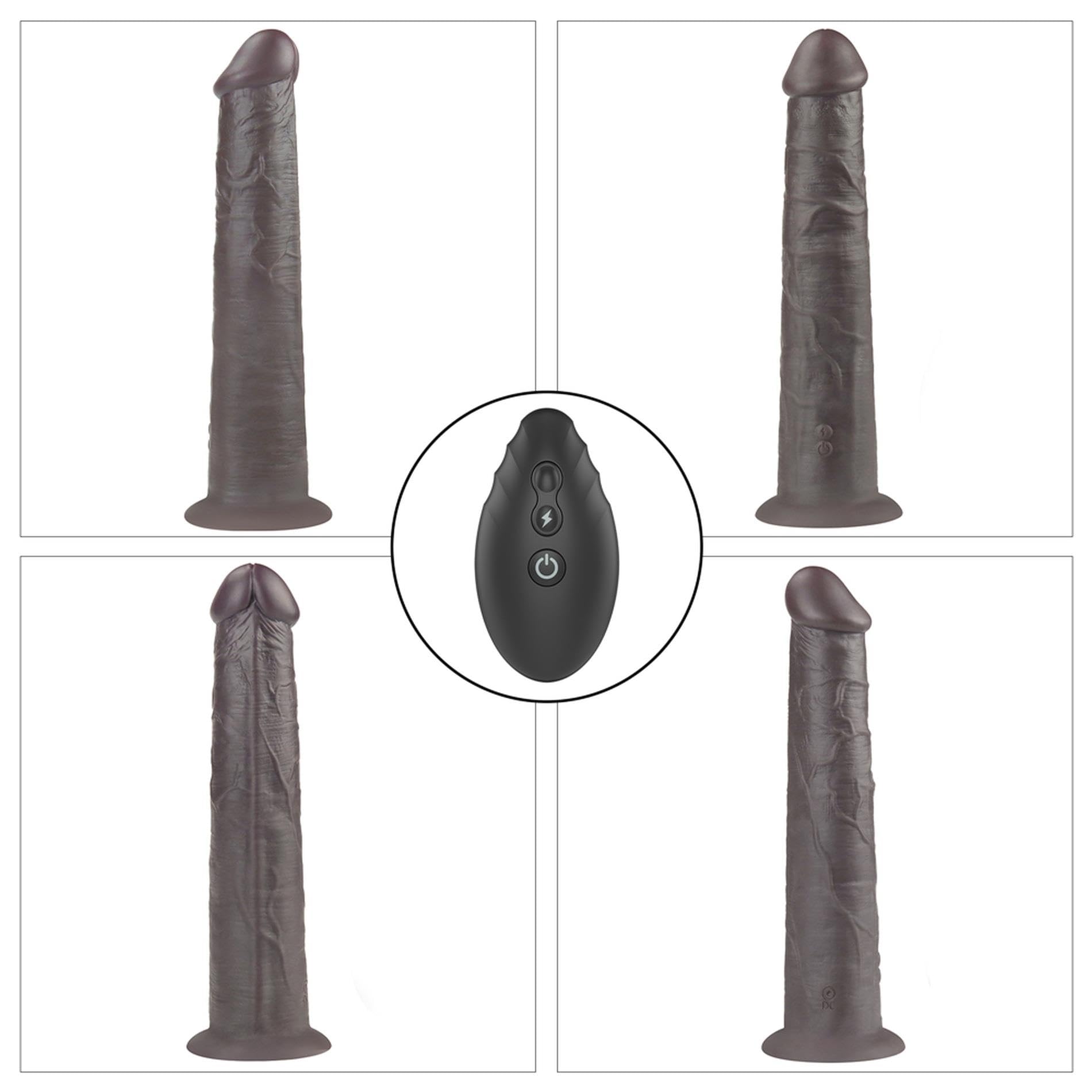 LoveToy Dual Layered Silicone Rotator Black 10"