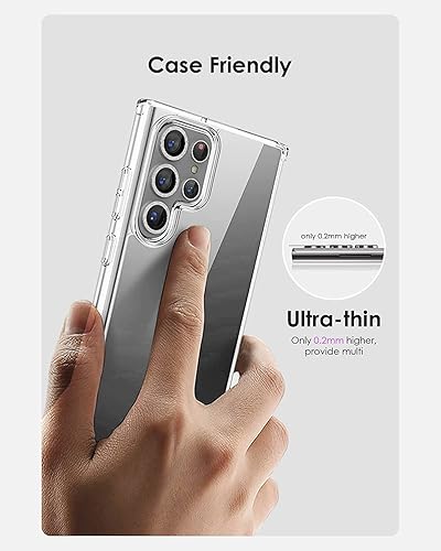 Miniatura 6 de POROLIR Glitter Series para Samsung Galaxy S23 Ultra, protector de lente de cámara, anillo de aleación de aluminio 9H, accesorios decorativos para