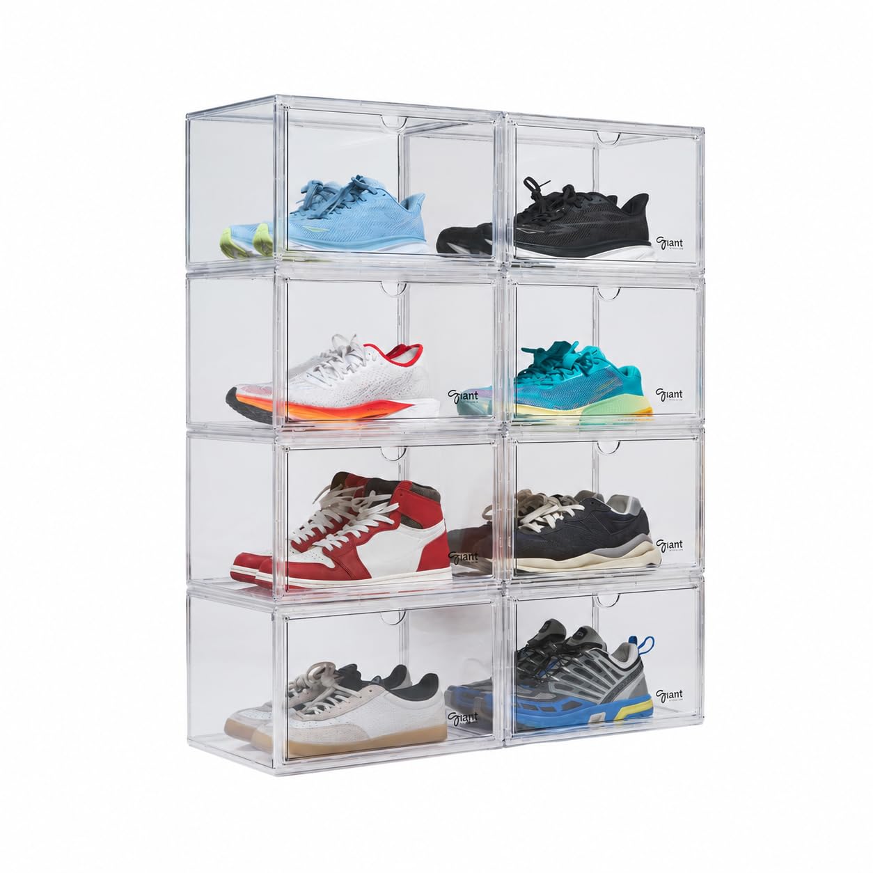 5 Cajas Almacenaje Zapatos Acrílico Super Transparente | Transpirable | Marca Española | Material Premium | Apilable | Estética Moderna | Organizador de Zapatos