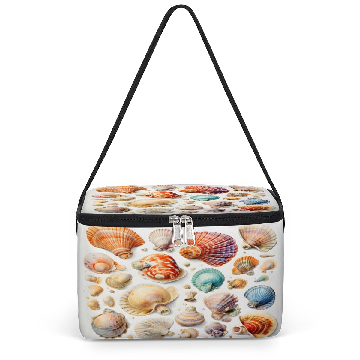 GzLeyigou Sea Shell Conch Lunch Bags for Women Men 9 Cans, Hot & Cold Food Delivery Bag Insulated Grocery Bag Insulated Lunch Box Seashell Cooler Bag for Office Work Picnic Beach