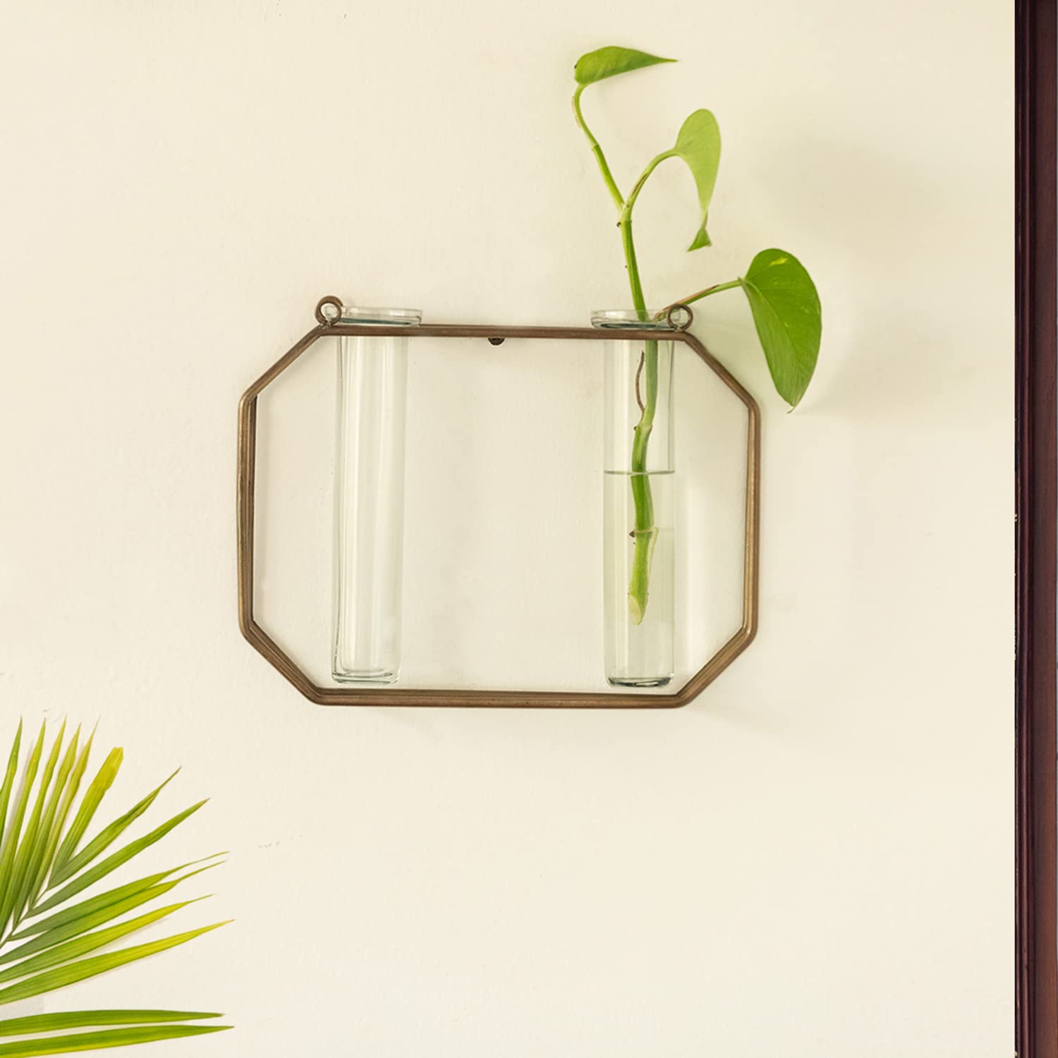 ExclusiveLane Modern Glass Garden Test Tube Planter for Home Decor (7 Inch, Golden) | Wall Test Tube Vases for Flower Decoration with Iron Stand (B0C3ML2FYK) Amazon Price History, Amazon Price Tracker