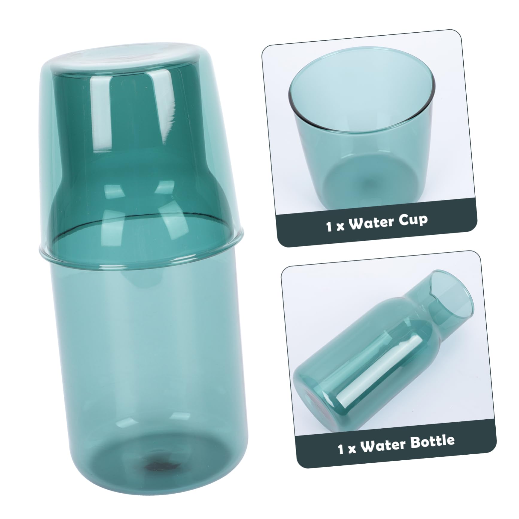GRIRIW 1set Glass Clear Container with Lid Portable Drinking Bottle Clear Small Clear Cup Bedside Water Drinking Carafe Clear Water Bottle Coffee Drinks Water Cup Sky-blue