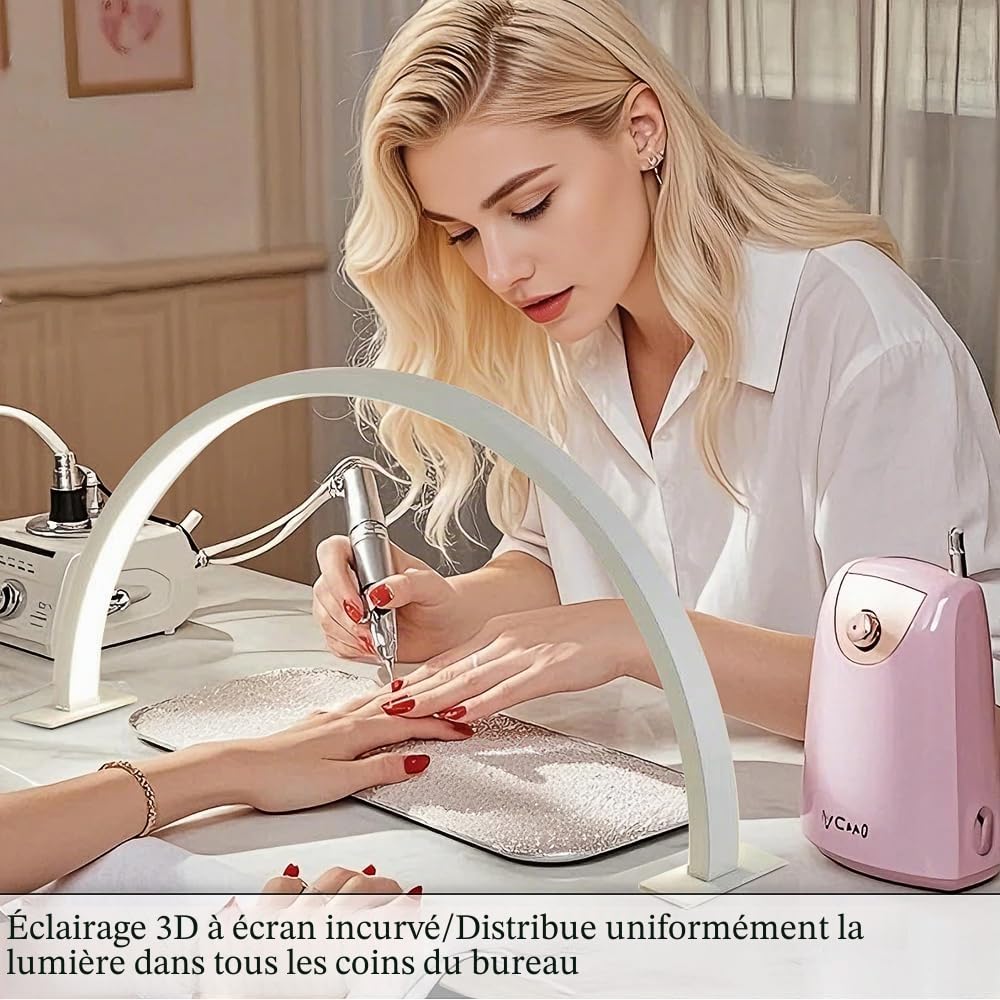 Lampe à Ongles pour Bureau, Lumière Demi-Lune pour Ongles de Bureau, Lampe à Ongles Demi-Lune Pliable