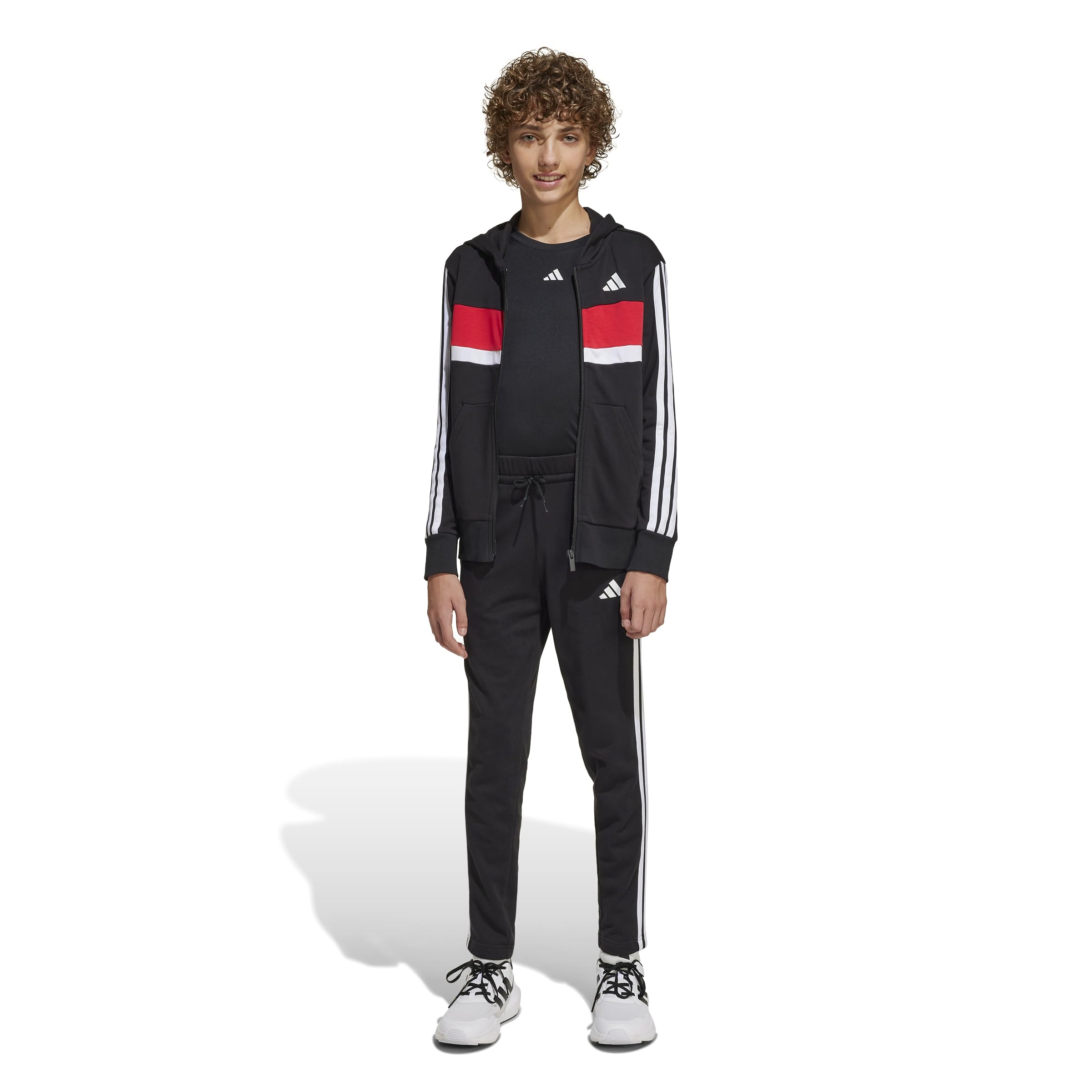 adidas Dresy Uniseks - dzieci Seasonal Essentials Tiberio 3 Stripes French Terry Tracksuit