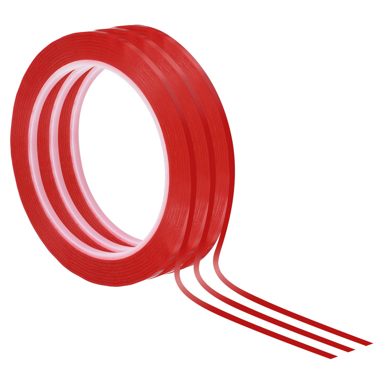 PATIKIL 5/32"(4mm) Whiteboard Tape, 3 Pack Thin Dry Erase Tape 72 Yard(66m) for Graphic Chart Marking DIY Art, Red