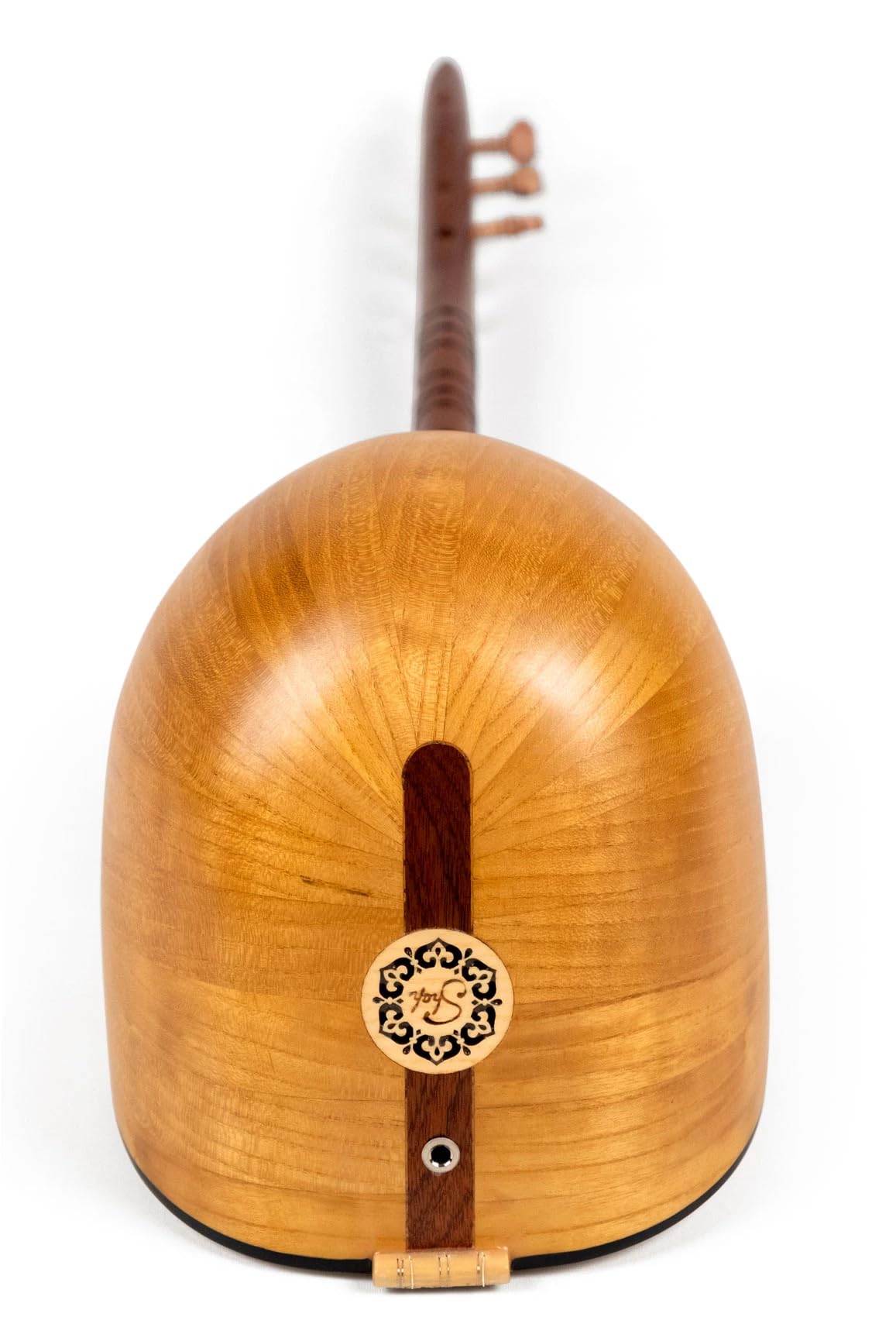 Türkisches kurzes Saz Baglama, Maulbeerholz, eingebauter Tonabnehmer, Saiten, Plektren, Koffer