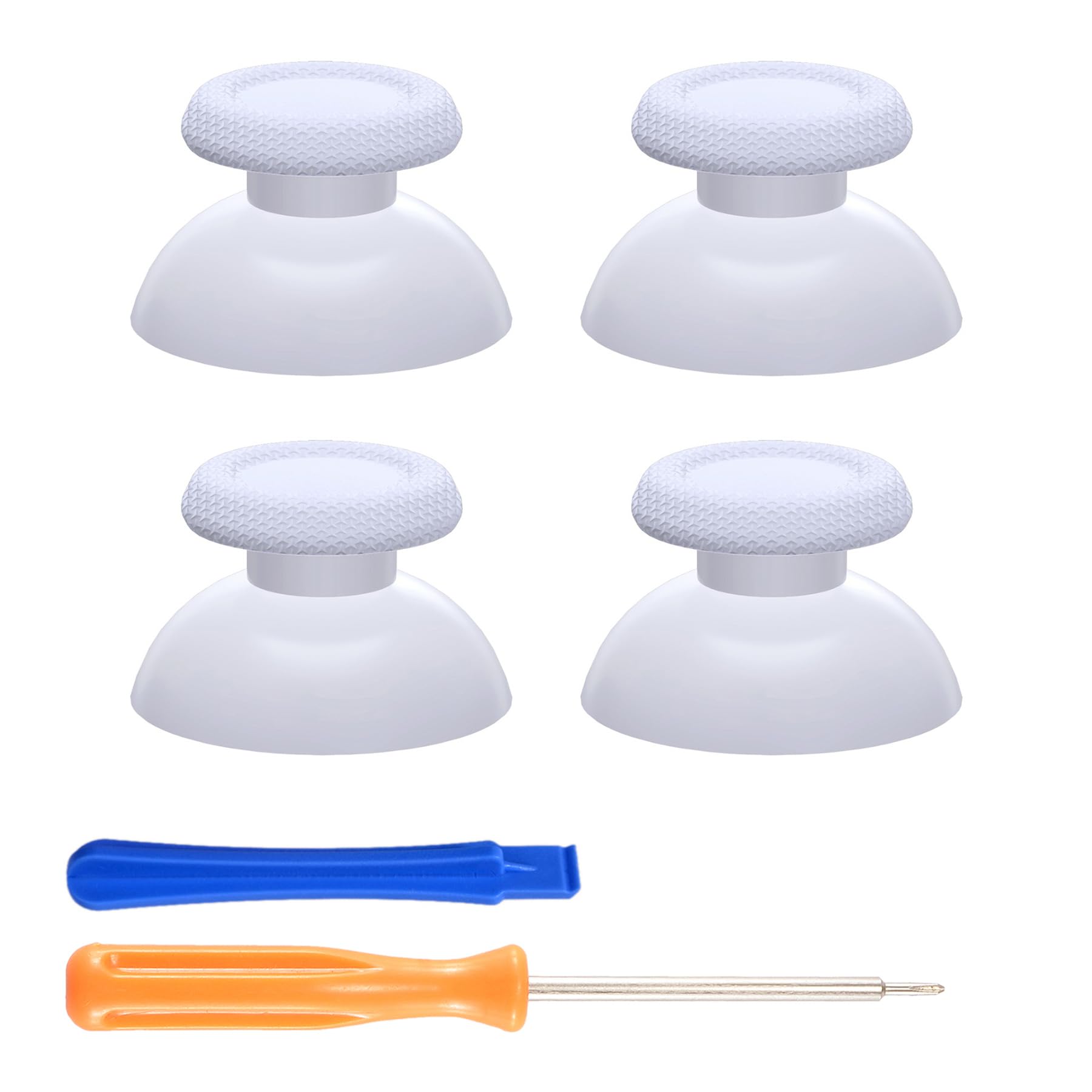 eXtremeRate 2 Pairs Replacement Thumbsticks for PS5 Controller, Custom White Analog Stick Joystick for PS4 Controller Universal