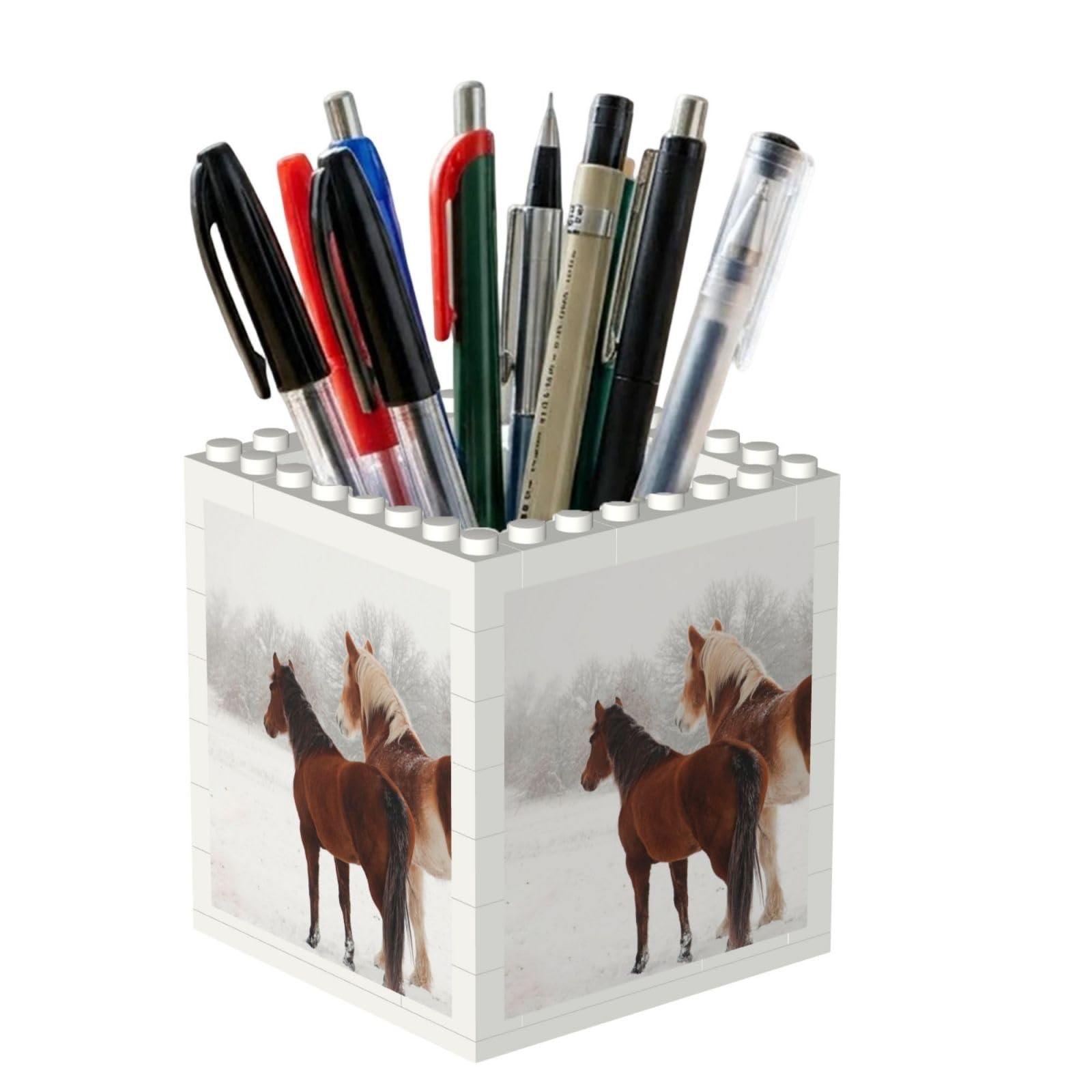 Poadnly Horse, Pen Pot Pencil Holder for Office Home School, Compact Desk Organiser for Office Stationery