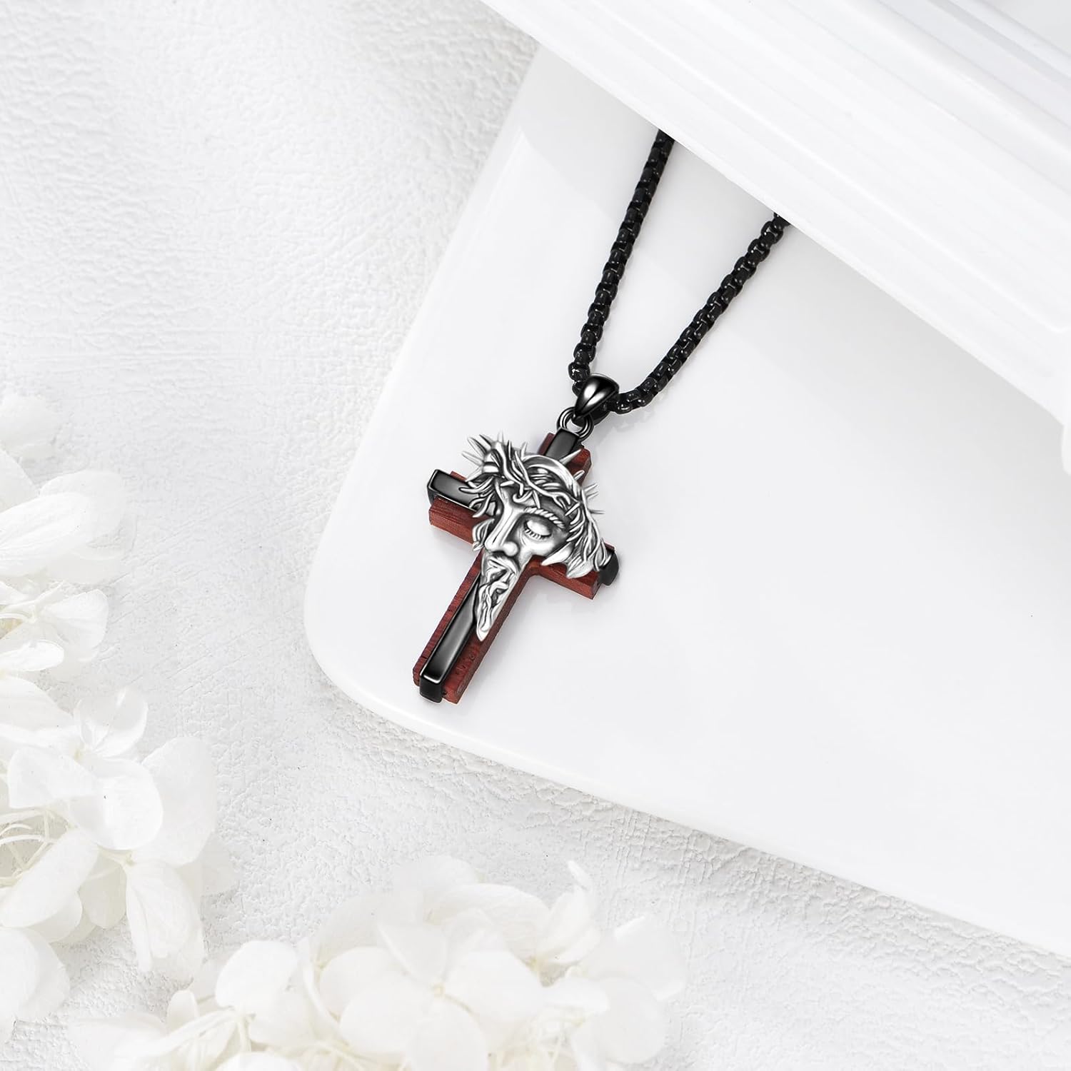 Cross Necklace Sterling Silver Cross Pendant Religious Jewelry Gift for Women Men - Image 4