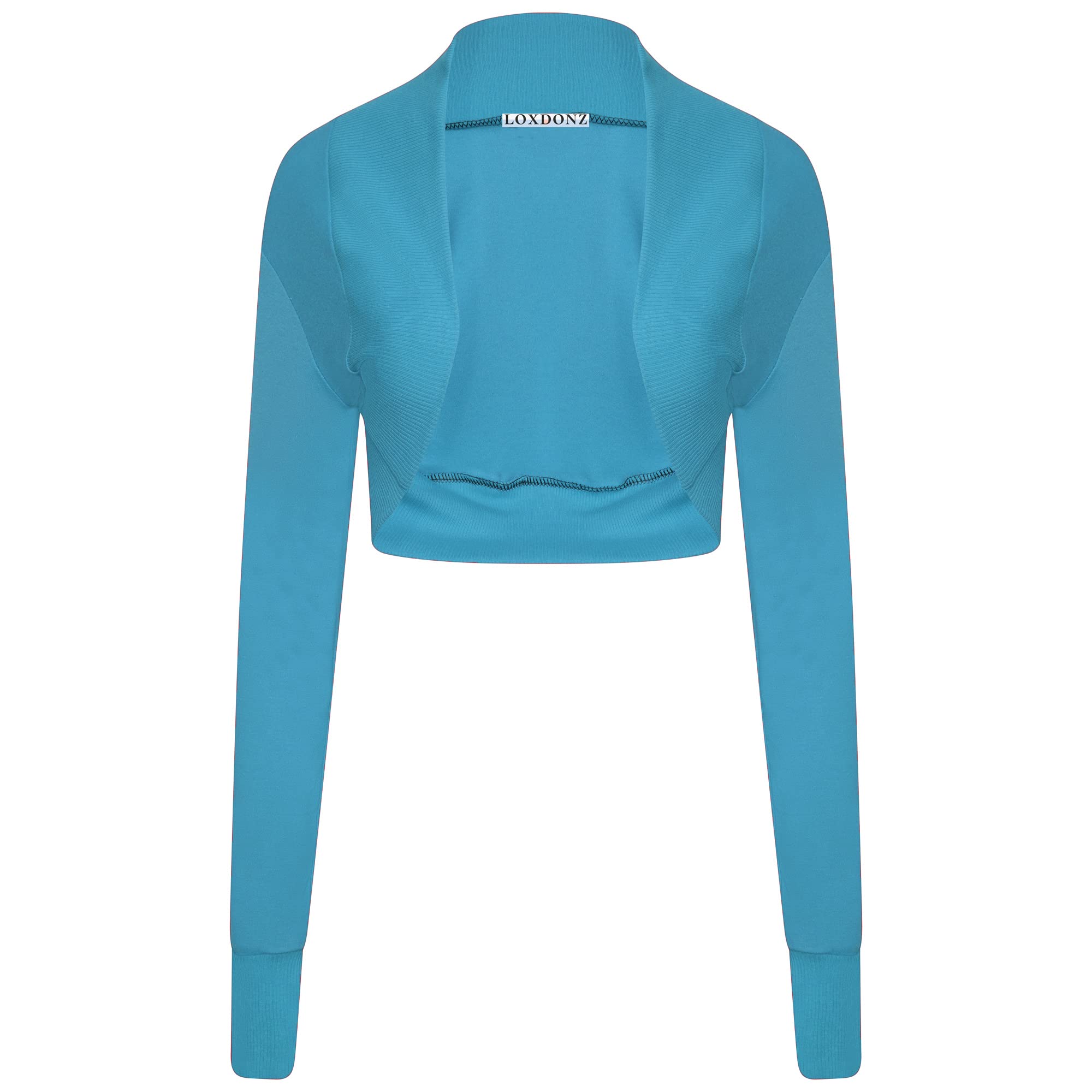 Loxdonz Girls Long Sleeve Bolero Cardigan Shrug Kids Open Front Bolero Shrugs Crop Top
