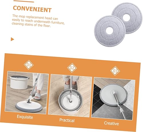 Miniatura 3 de ULTECHNOVO 2 piezas de repuesto para fregona de microfibra, fregona de limpieza, suministros de limpieza para mopa plana, cabezal de fregona de