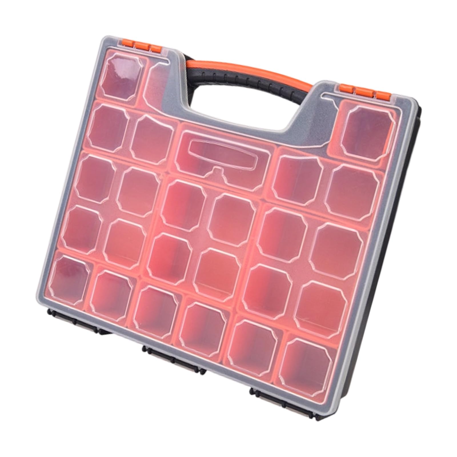Yjcnelcr Sturdy Interlocked Parts Case With Adjustable Grids Workshop Parts Organizers For Professional Technicians And Hobbyists Transparent Storage Container