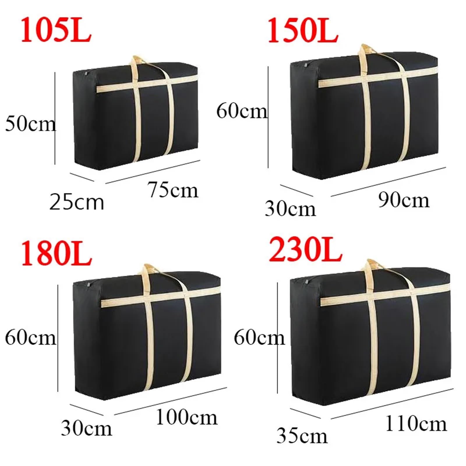 Borsone da Viaggio Pieghevole Borsone da Viaggio Borsone Extra Large Borsa da Viaggio Leggera di Grandi Dimensioni Resistente all'Acqua Borsa da Viaggio in Tessuto Non Tessuto(230L)