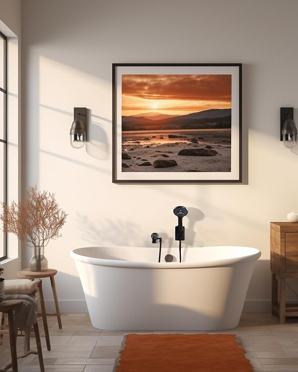 LOCALAND Bathtub Faucet with Sprayer, Tub Spout with Diverter Fits Threaded 1/2" or 3/4" IPS,Matte Black by LOCALAND - Image 2