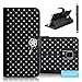 Galaxy Note 4 Case, Tradekmk(TM) Luxury Fashion High Quality PU Leather Folio Magnet Metal Wrist Strap Wallet Stand Case Cover [Glitter Bling Crystal Babysbreath Rhinestone Design] Compatible with Samsung Galaxy Note 4[+Stylus]-(Black)